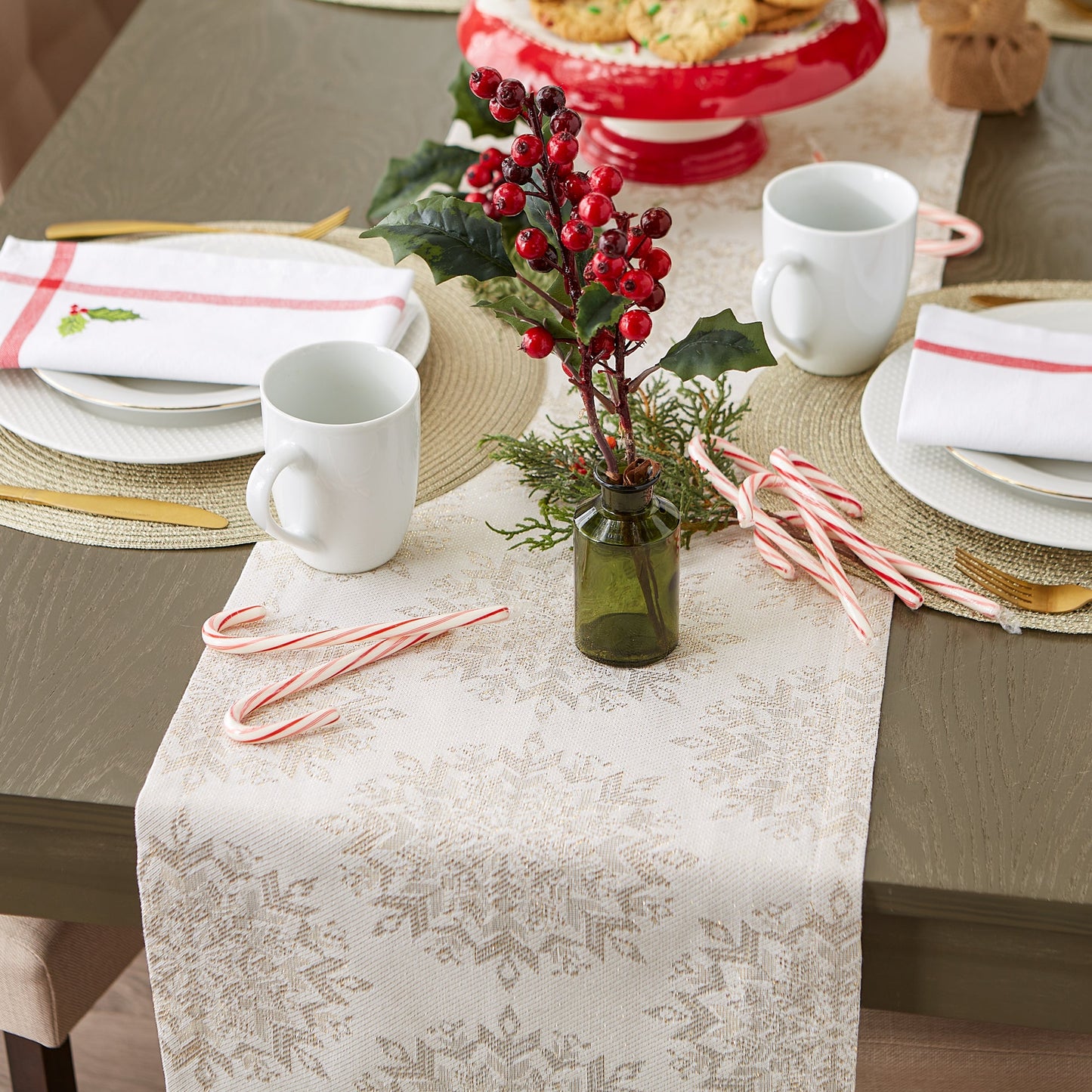 Winter Sparkle Jacquard Table Runner 14X108