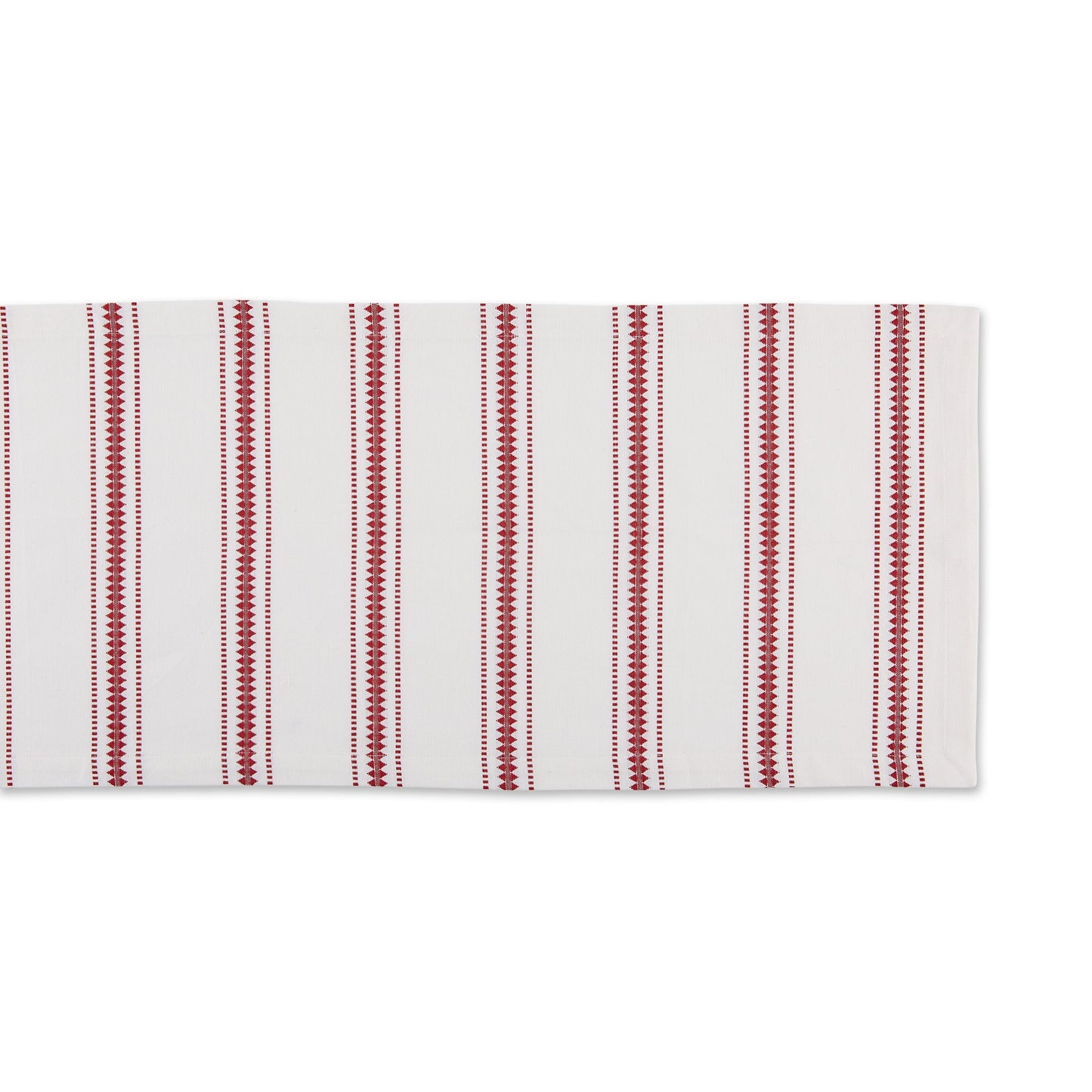 Barn Red Zig Dobby Stripe Table Runner 14X72