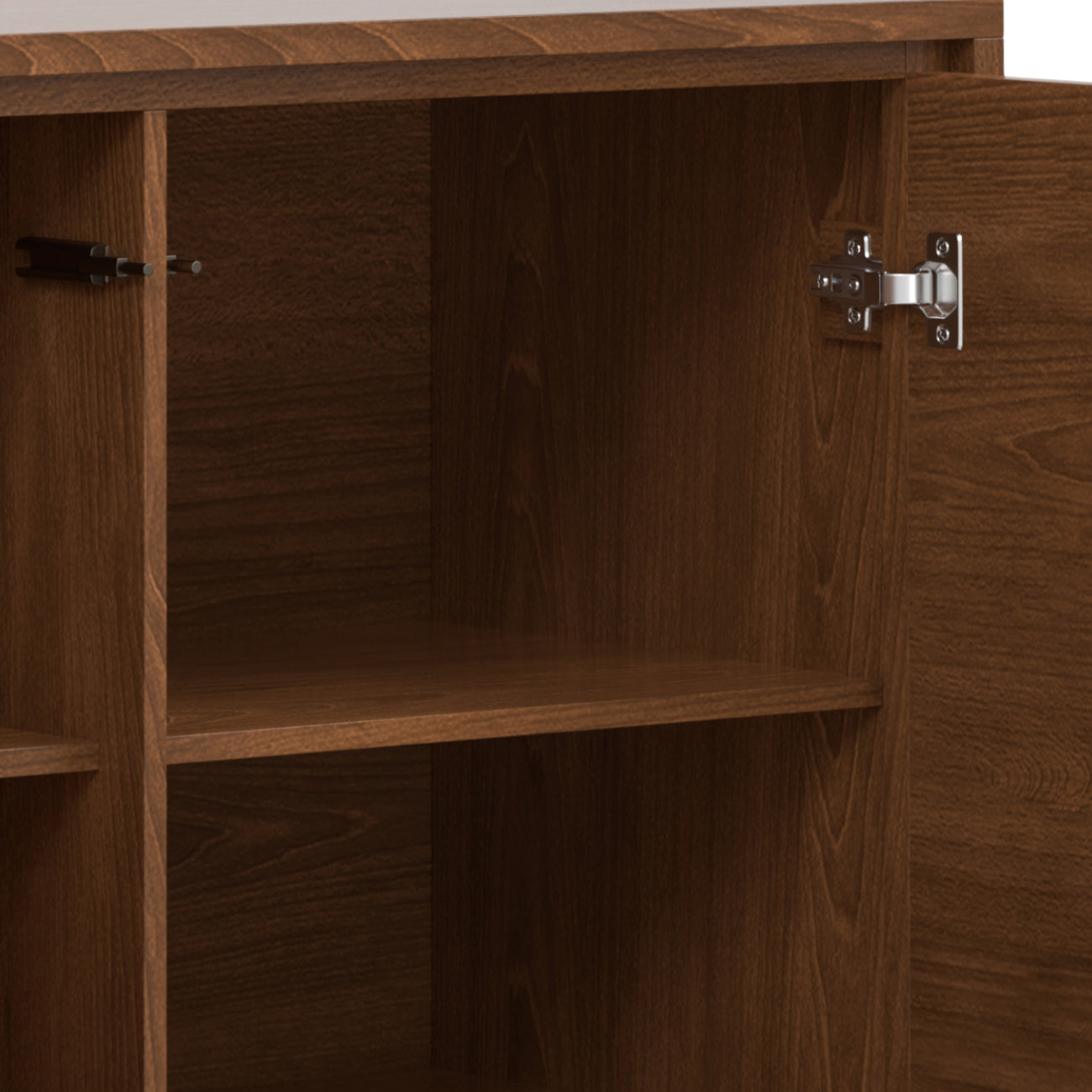 Passage 2-Door Storage Cabinet with 4 Adjustable Shelves and Metal Angled Legs