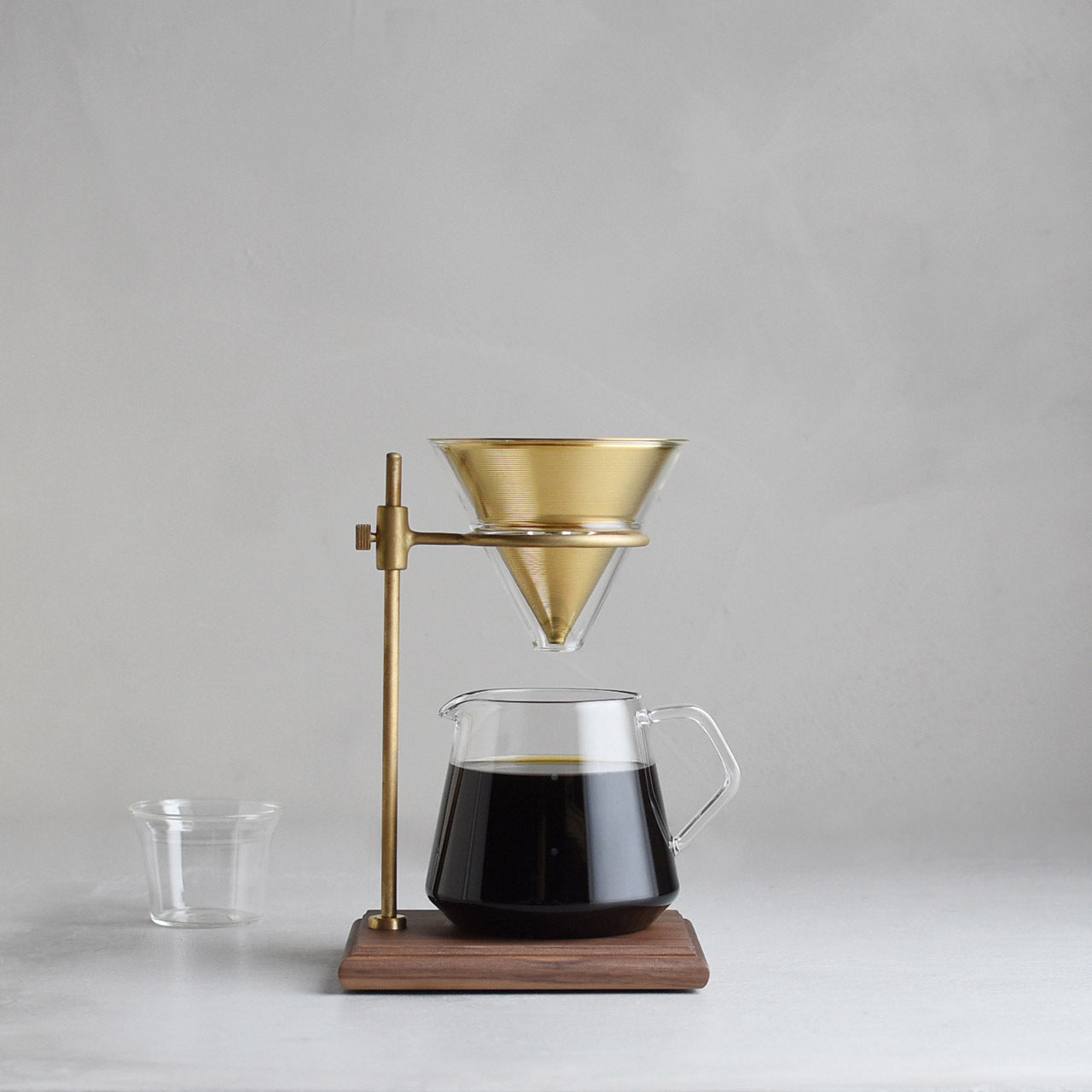 Kinto SCS Brass Pourover 4-Cup 700ml Coffee Brewer with Stand Set