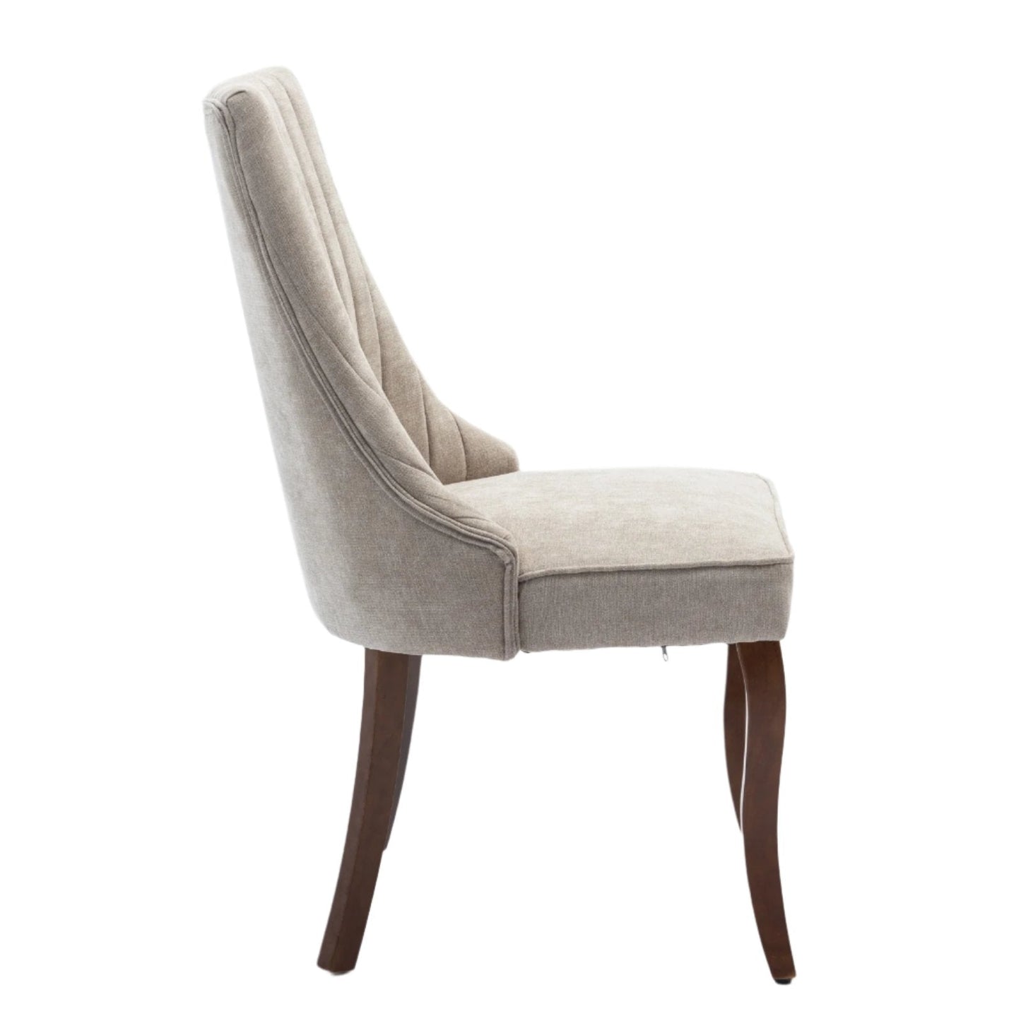 Upholstered Dining Chair with Curved Legs and High Backs, Set of 2