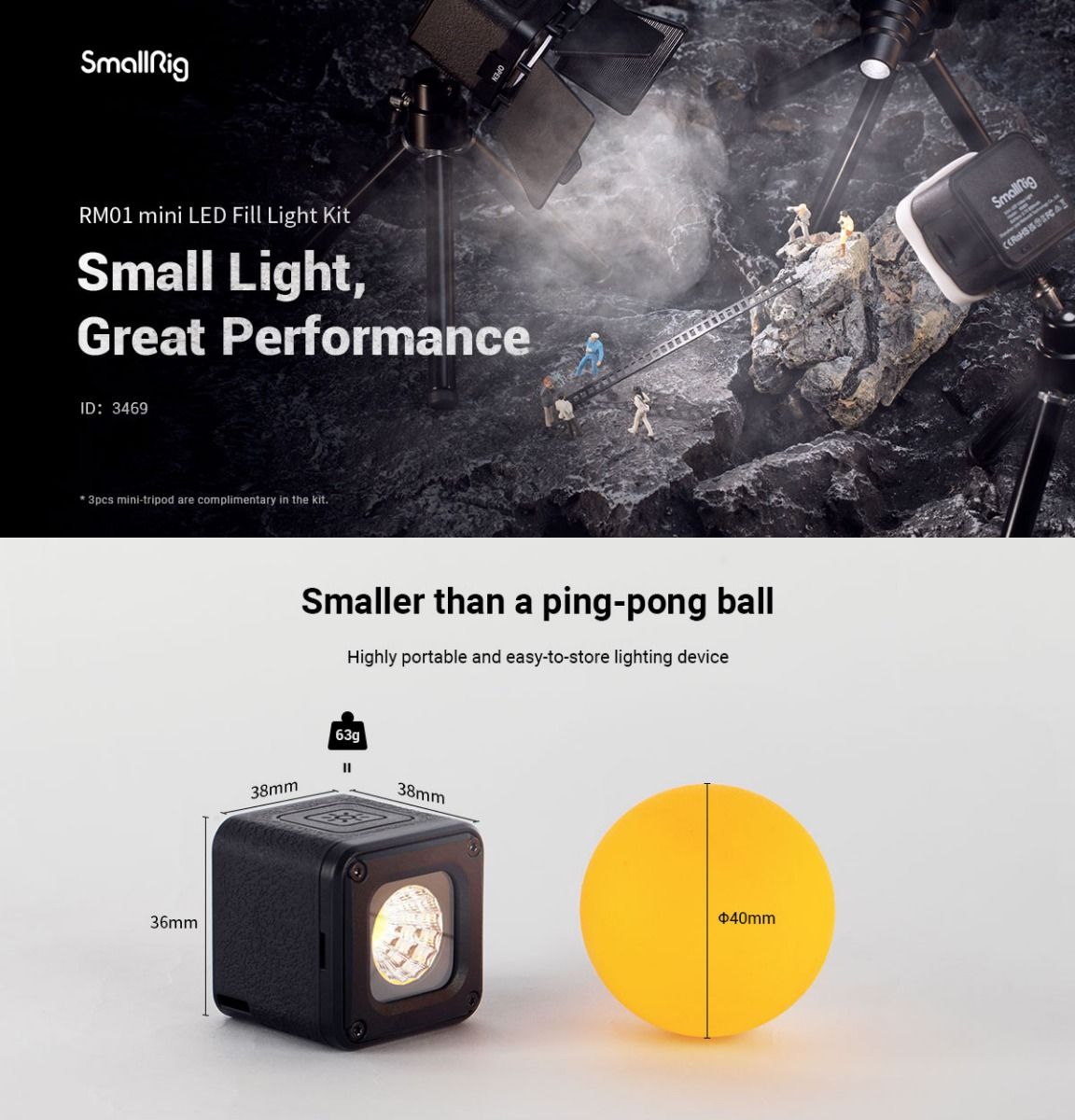 SmallRig RM01 LED Video Light Kit 3469