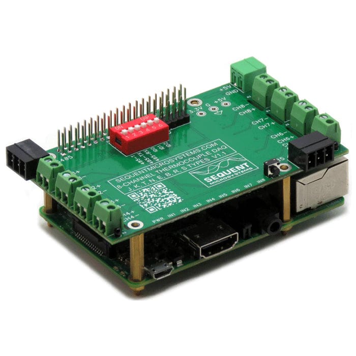 Eight Thermocouples DAQ 8-Layer Stackable HAT for Raspberry Pi
