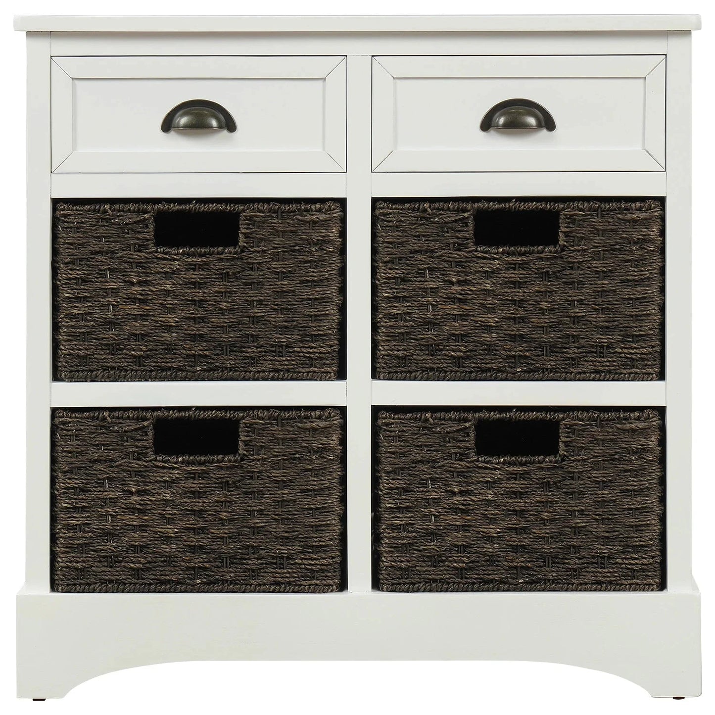 Elena Rustic Modern Farmhouse Style Compact Storage Cabinet with 2 Drawers