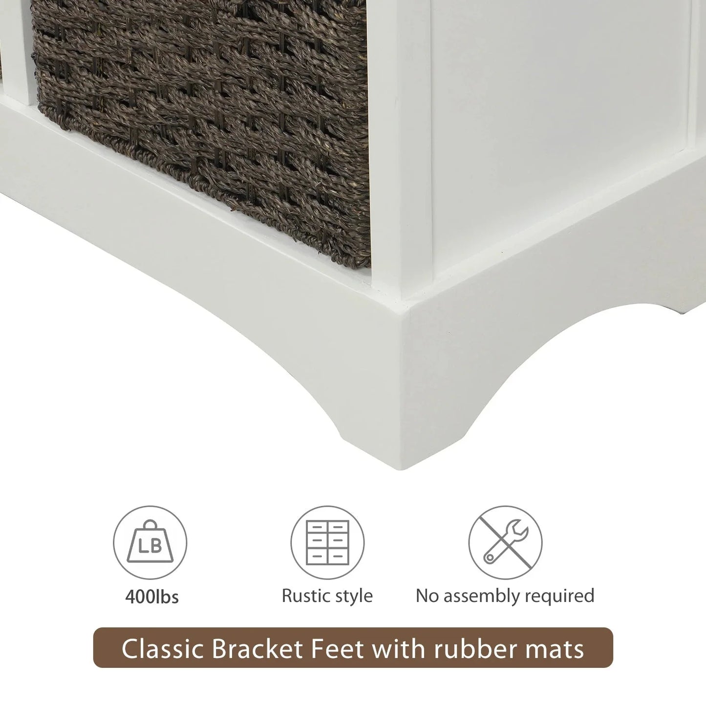Elena Rustic Modern Farmhouse Style Compact Storage Cabinet with 2 Drawers