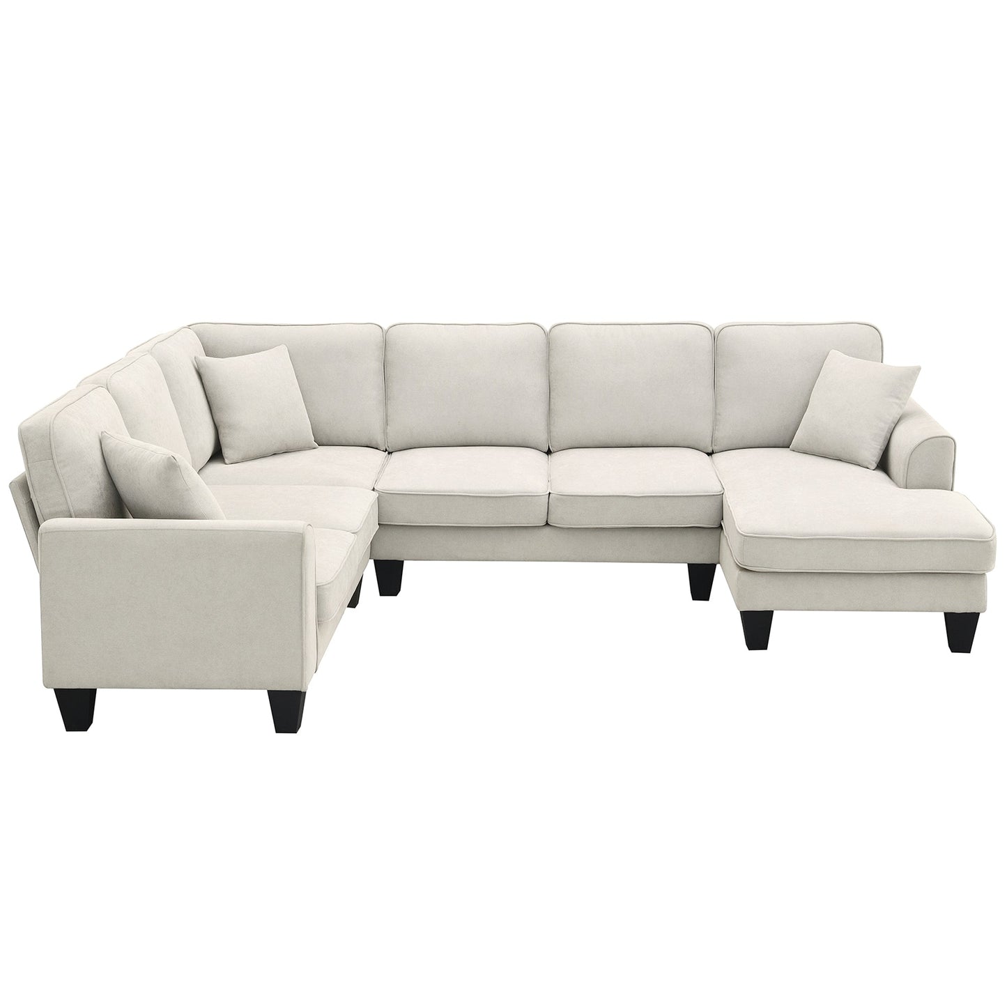 Elijah 3 Piece U Shaped Sectional Sofa with 3 Pillows