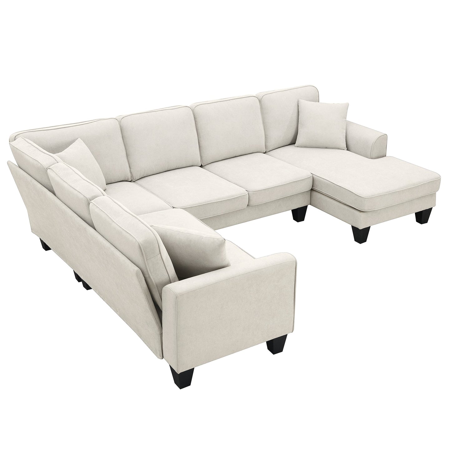 Elijah 3 Piece U Shaped Sectional Sofa with 3 Pillows
