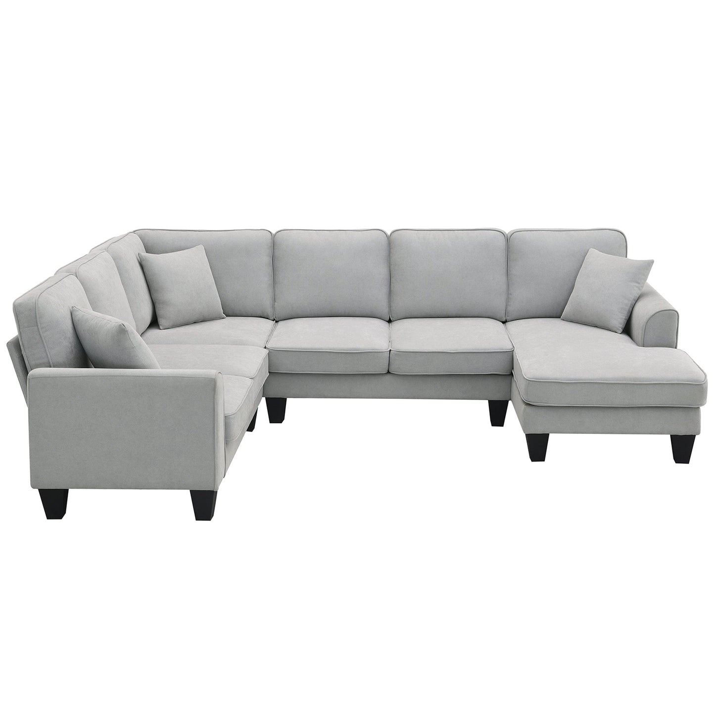 Elijah 3 Piece U Shaped Sectional Sofa with 3 Pillows