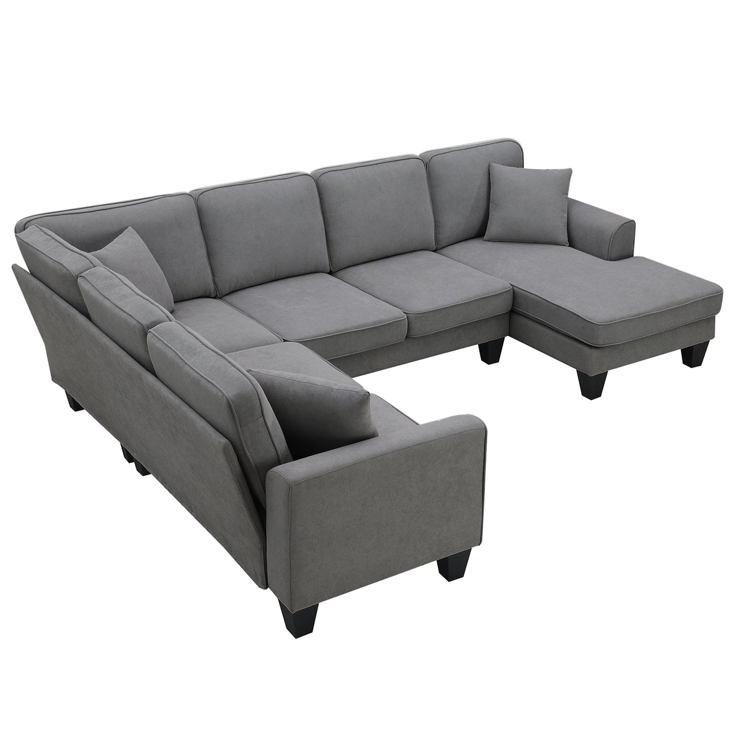 Elijah 3 Piece U Shaped Sectional Sofa with 3 Pillows