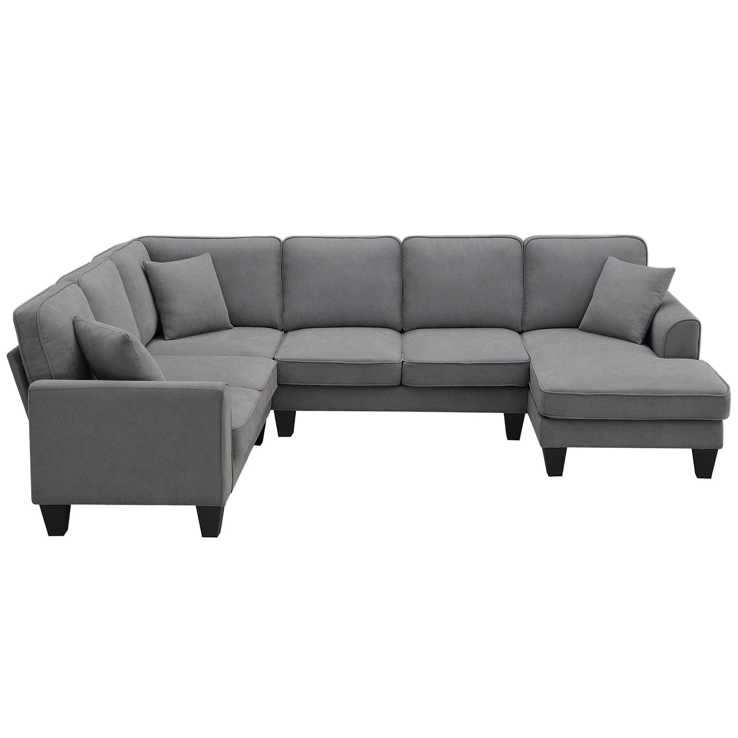 Elijah 3 Piece U Shaped Sectional Sofa with 3 Pillows
