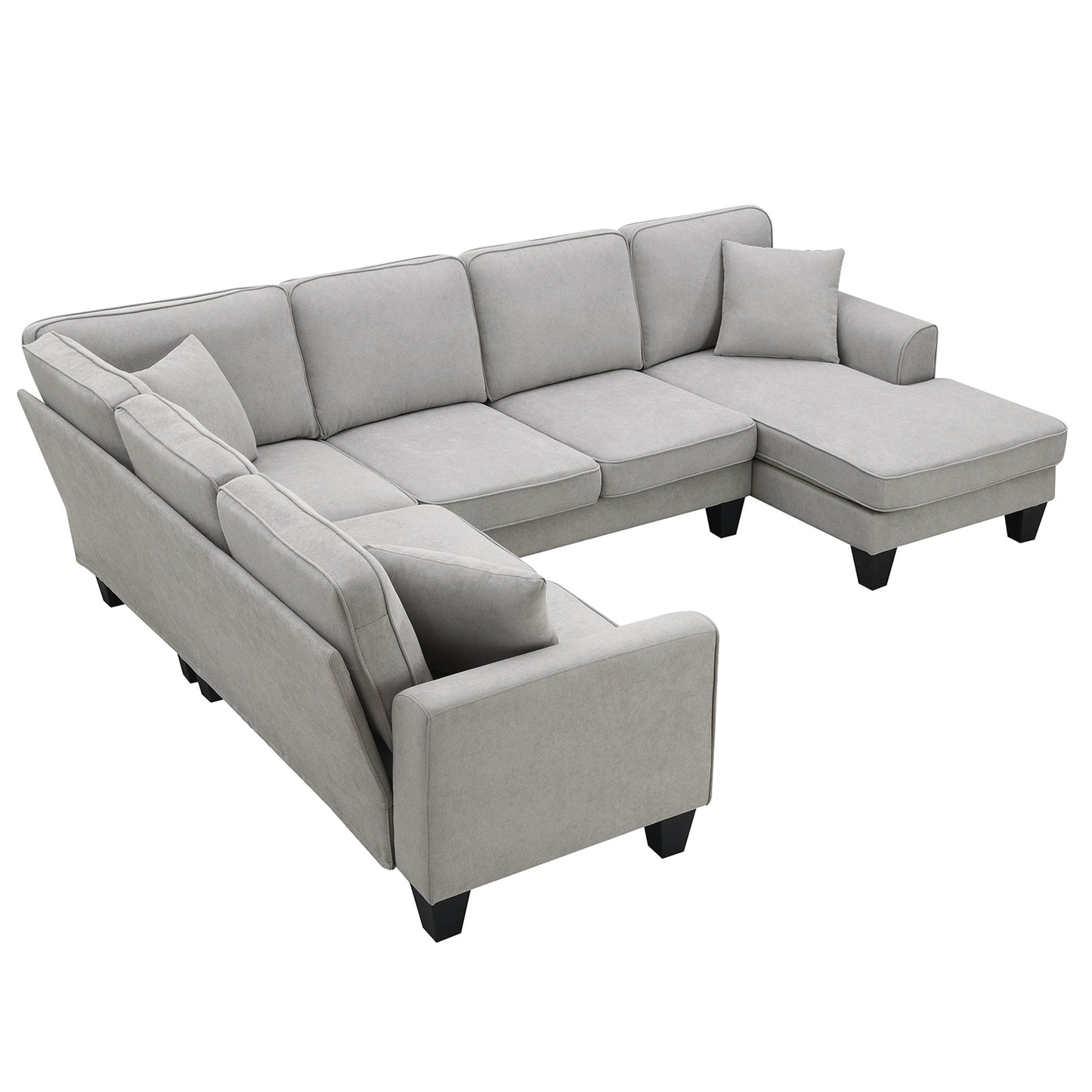 Elijah 3 Piece U Shaped Sectional Sofa with 3 Pillows