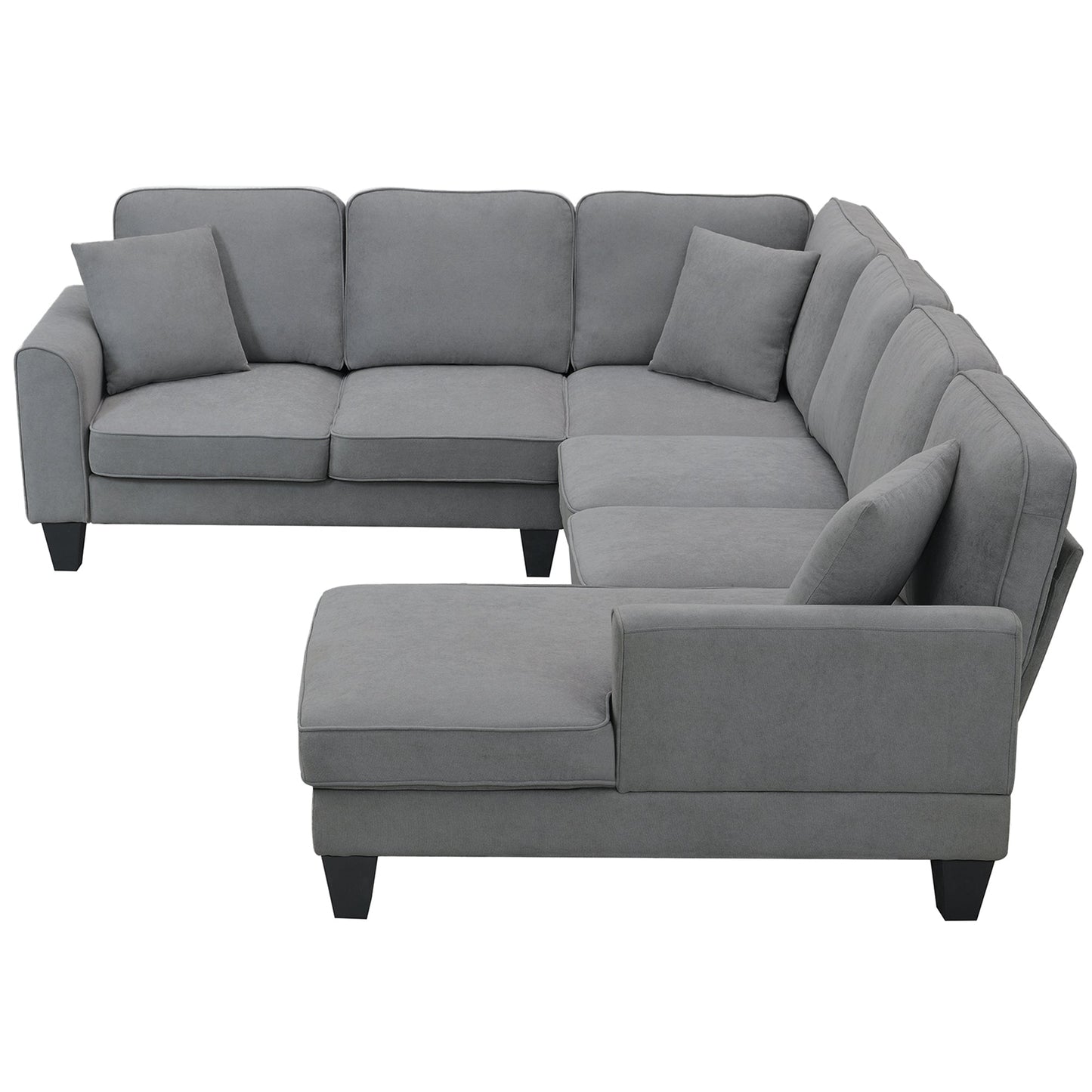 Elijah 3 Piece U Shaped Sectional Sofa with 3 Pillows