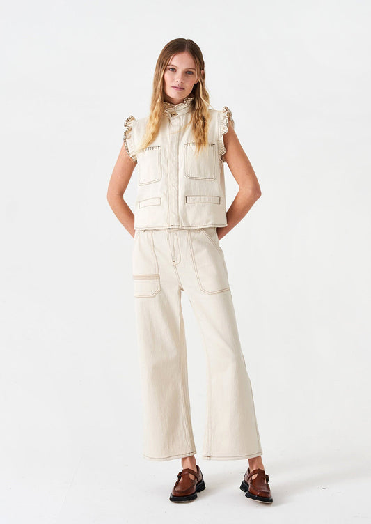Elodie Utility Jean in Ecru