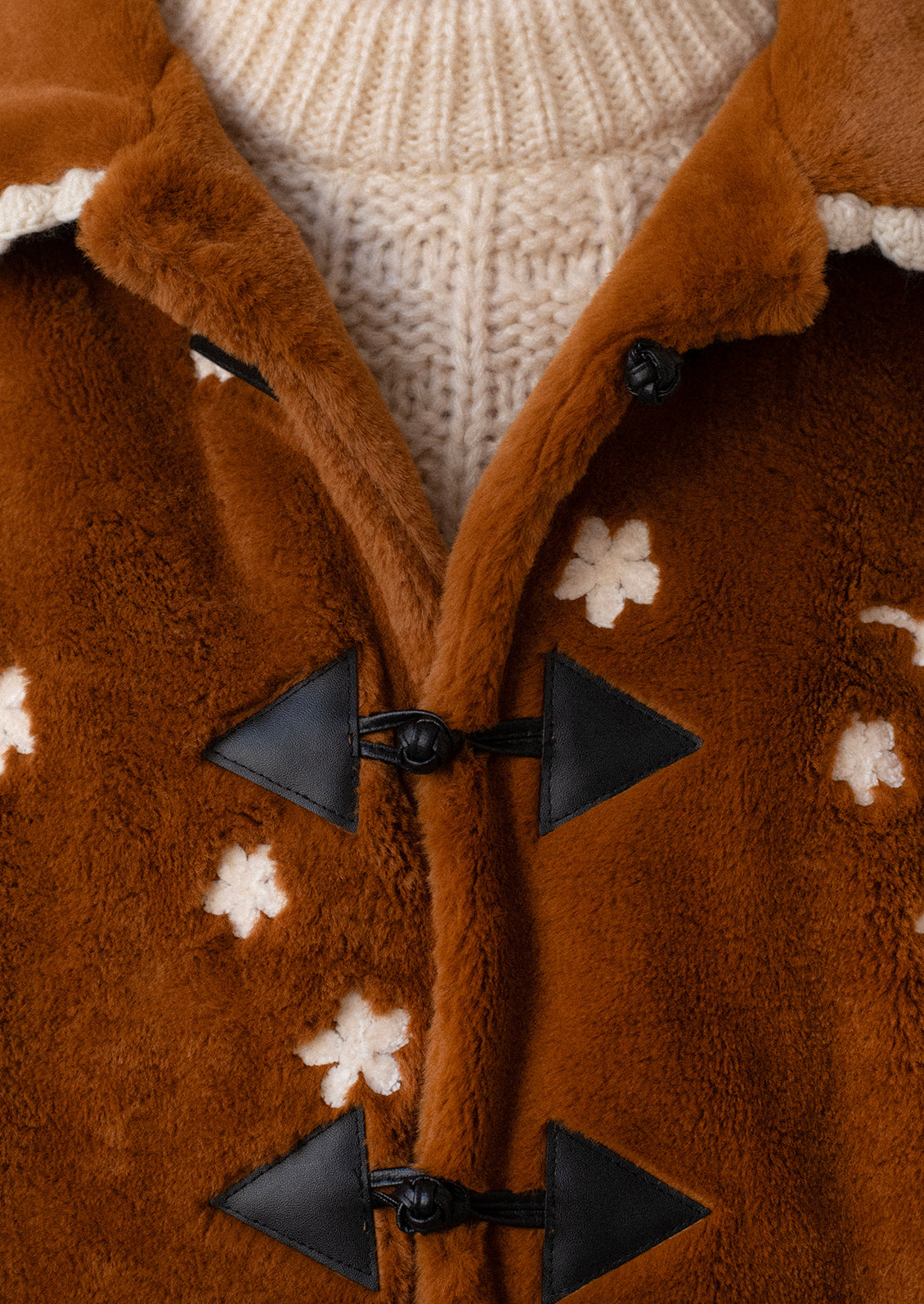 Eloise Embroidered Faux Fur Coat