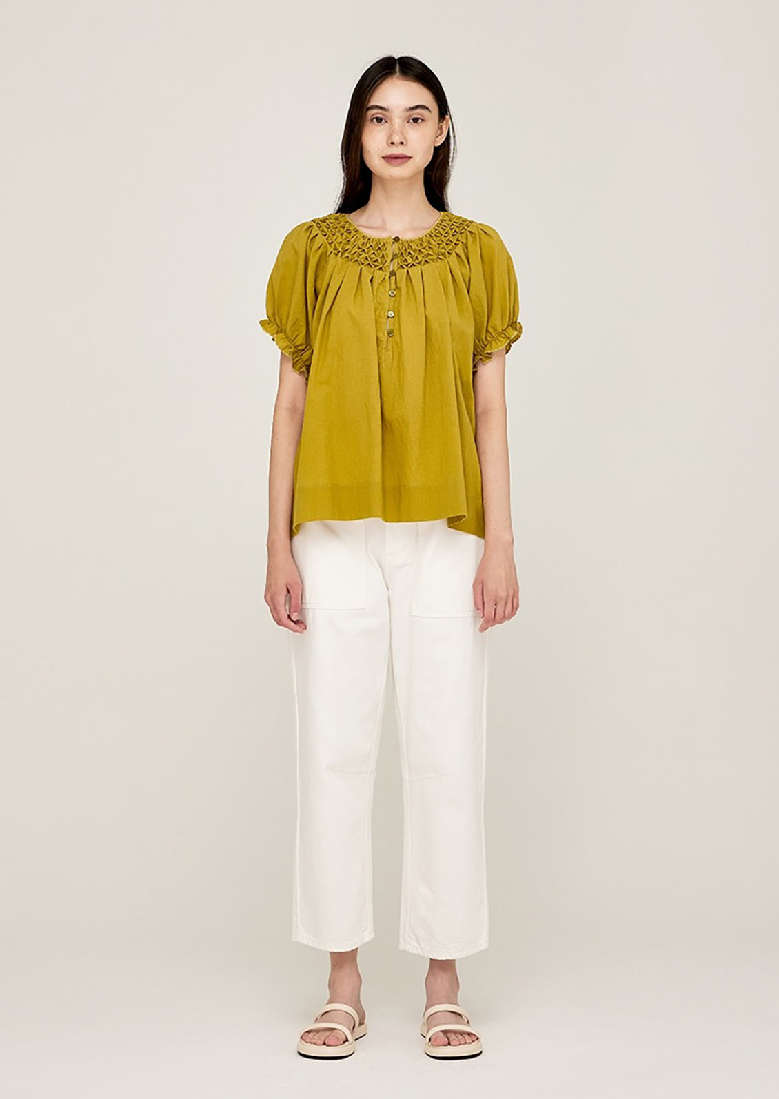 Emmie Pintuck Cotton Blouse