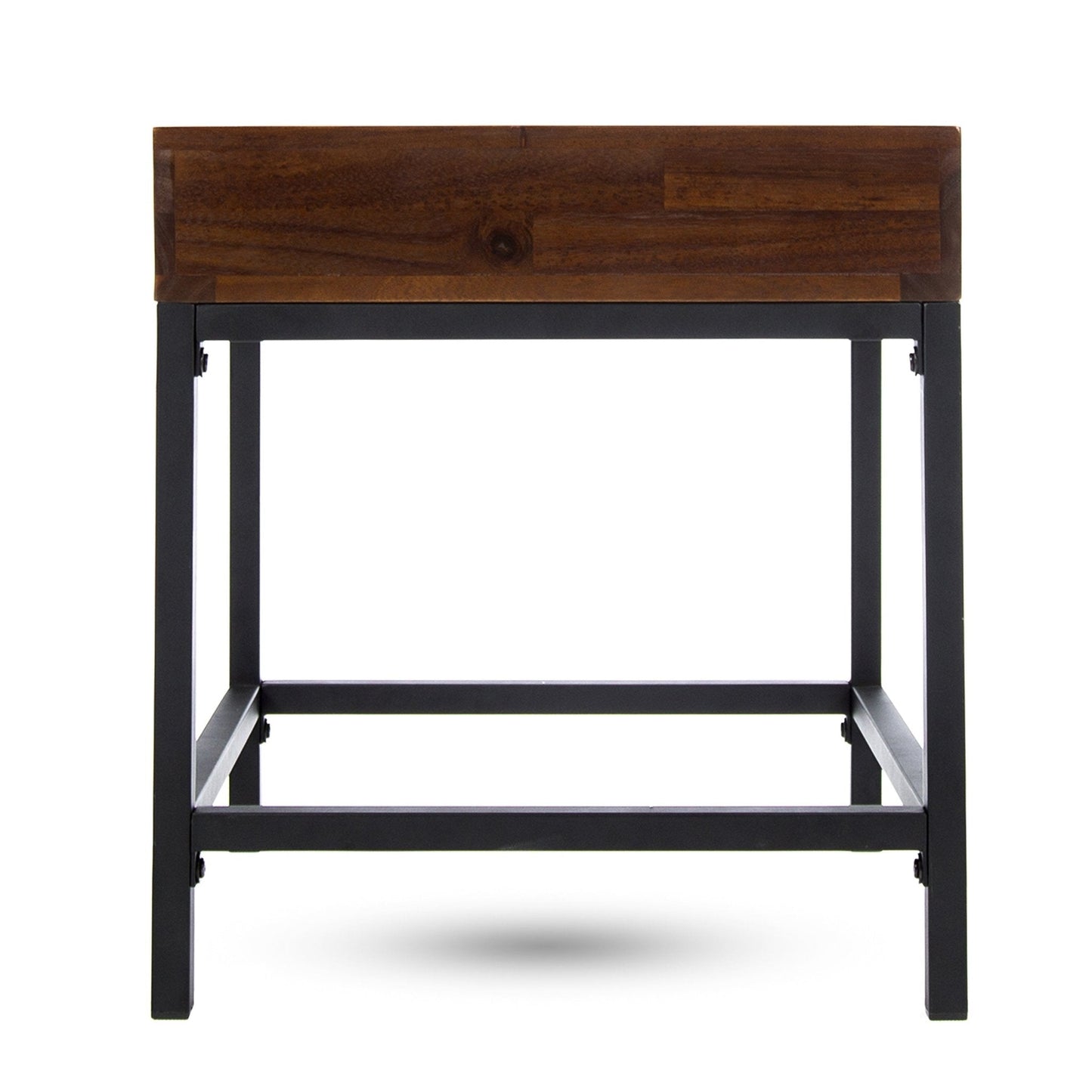 End Table with Storage and Metal Legs