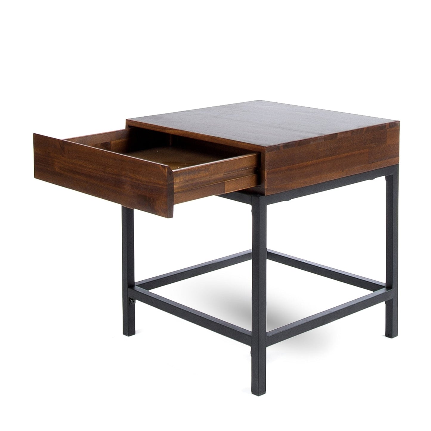 End Table with Storage and Metal Legs