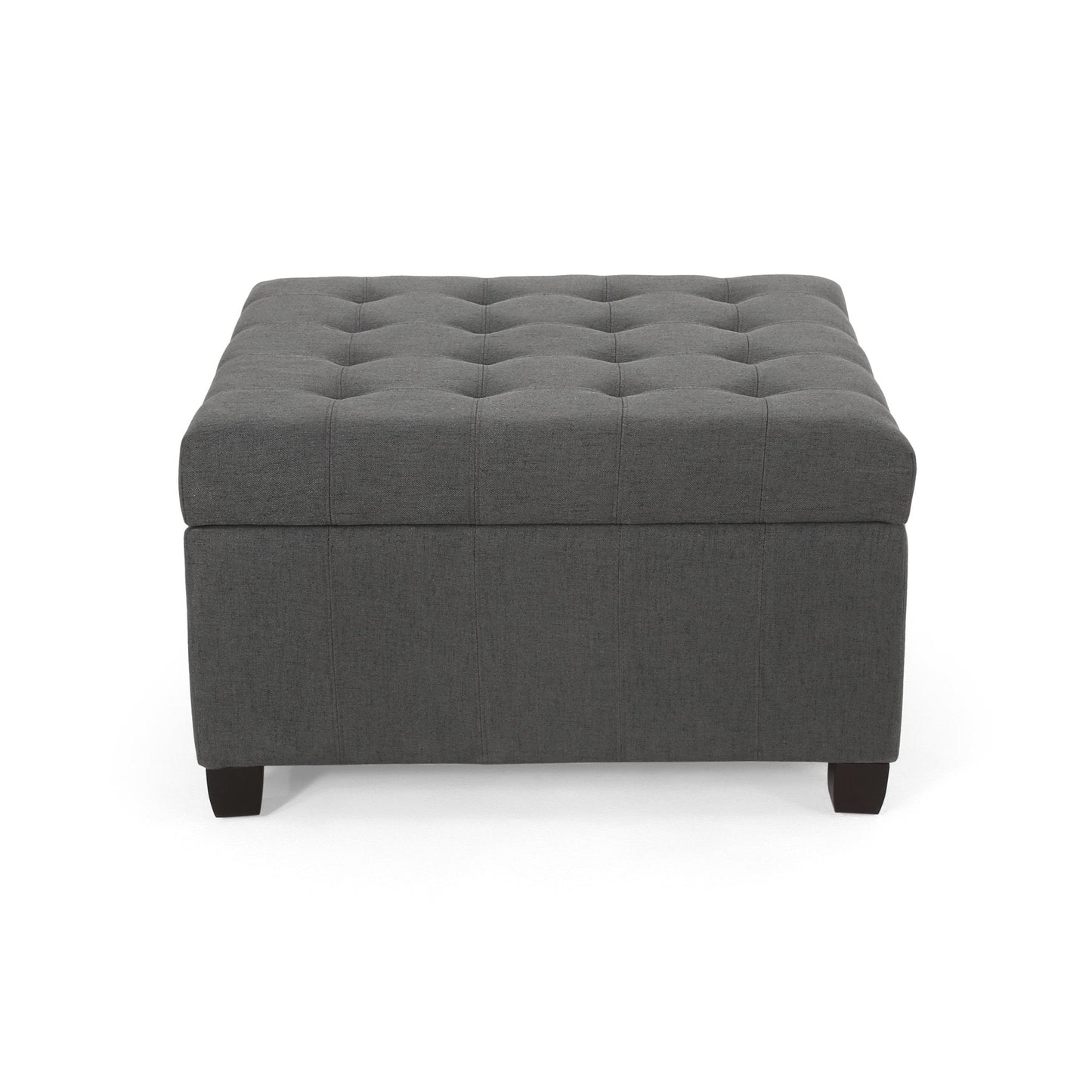 Enthralling Upholstered Storage Ottoman with Tufted Waffle Stitch