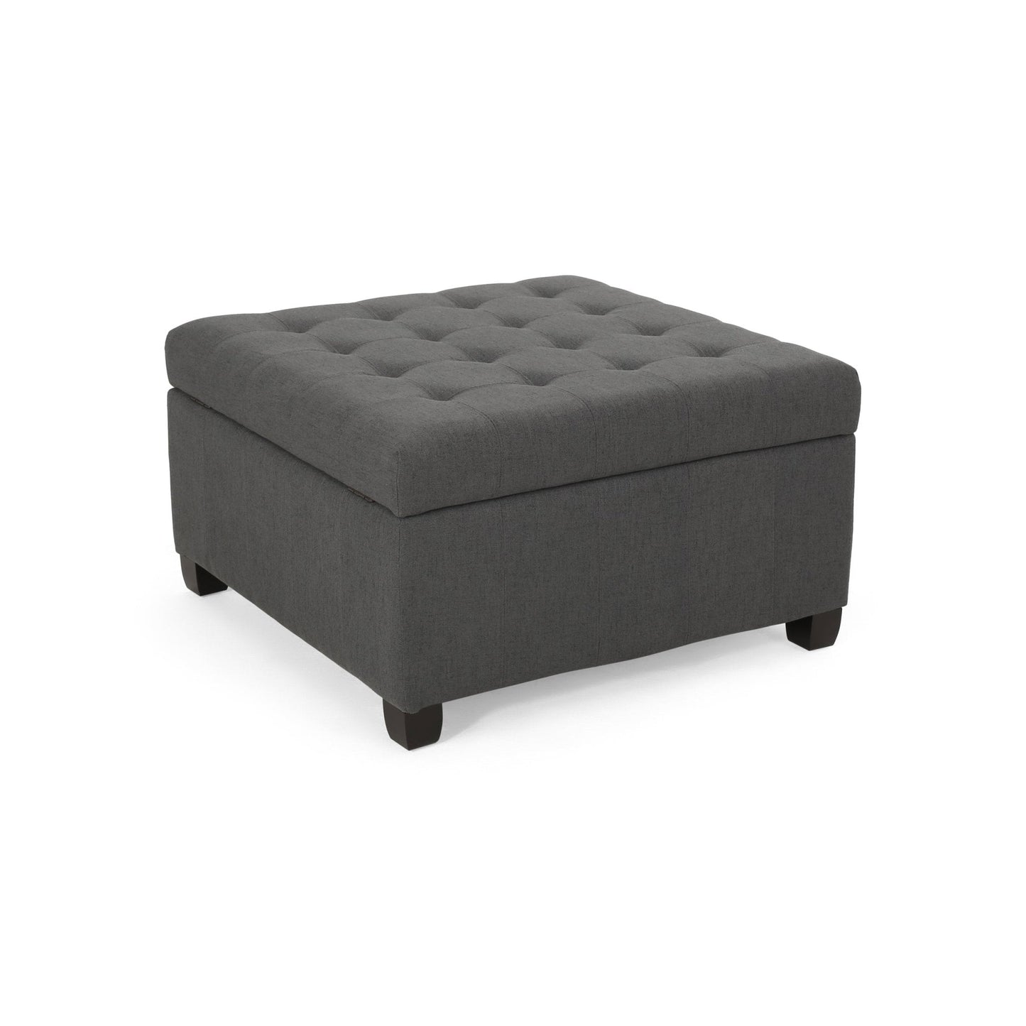 Enthralling Upholstered Storage Ottoman with Tufted Waffle Stitch