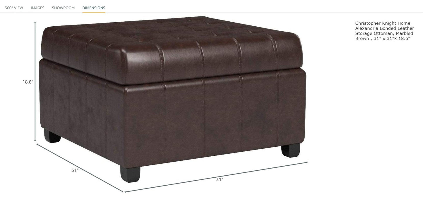 Enthralling Upholstered Storage Ottoman with Tufted Waffle Stitch