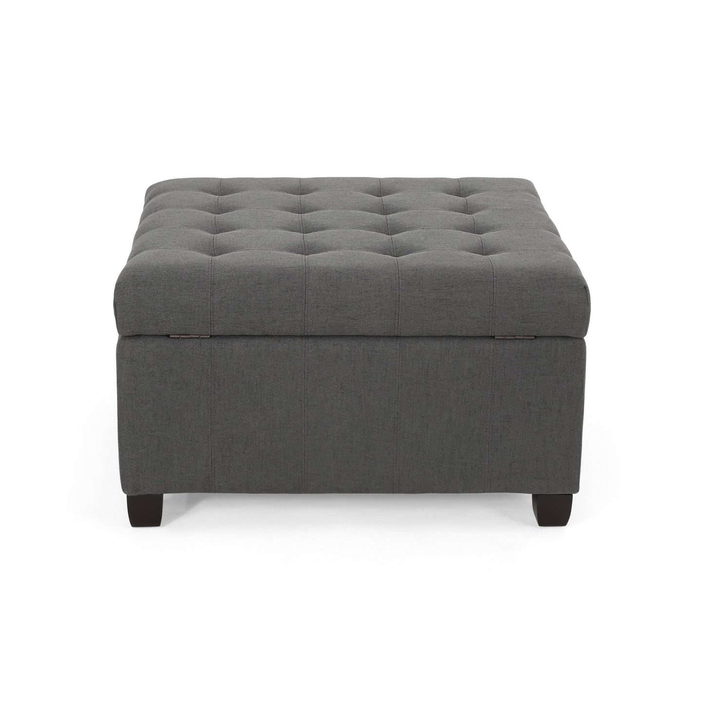 Enthralling Upholstered Storage Ottoman with Tufted Waffle Stitch
