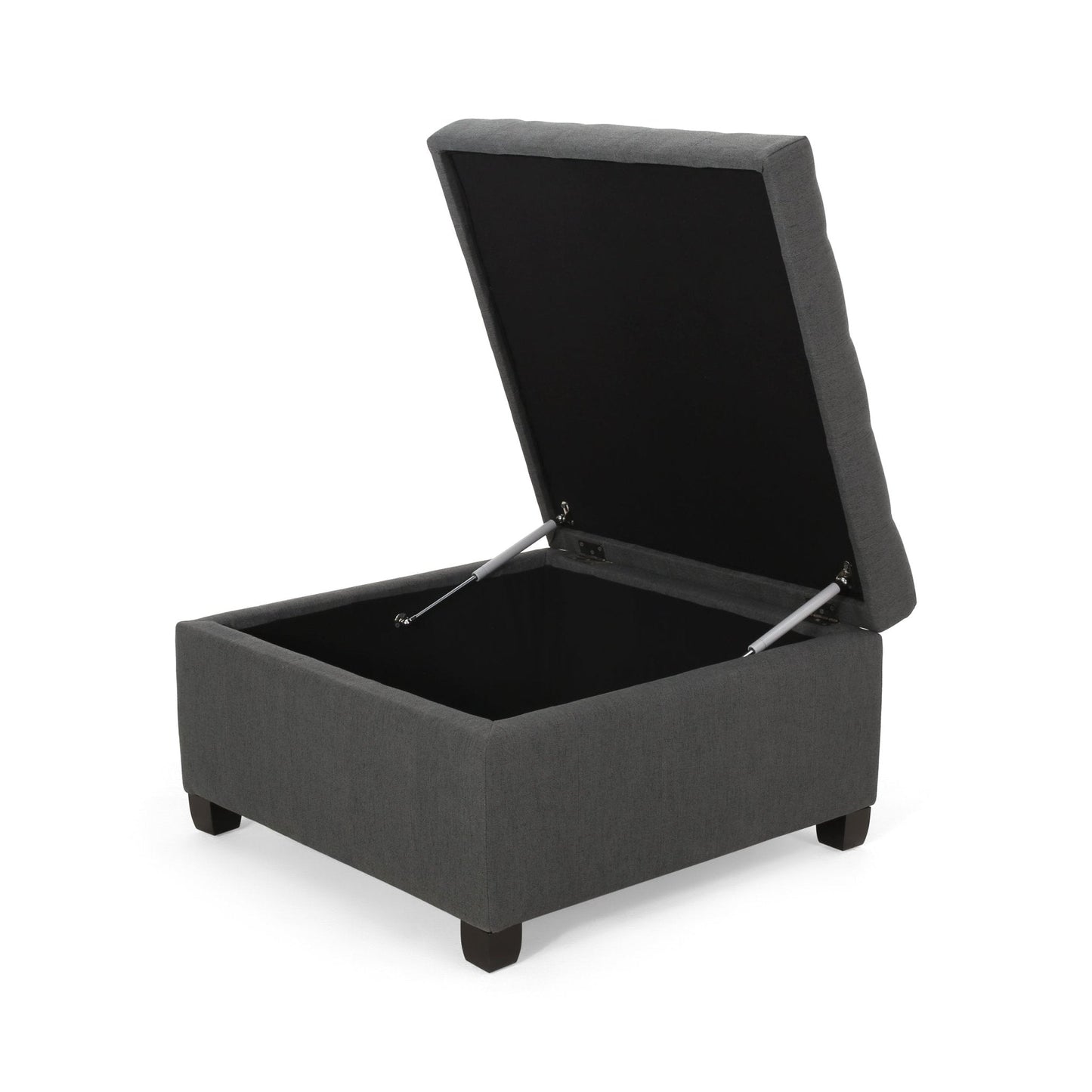 Enthralling Upholstered Storage Ottoman with Tufted Waffle Stitch