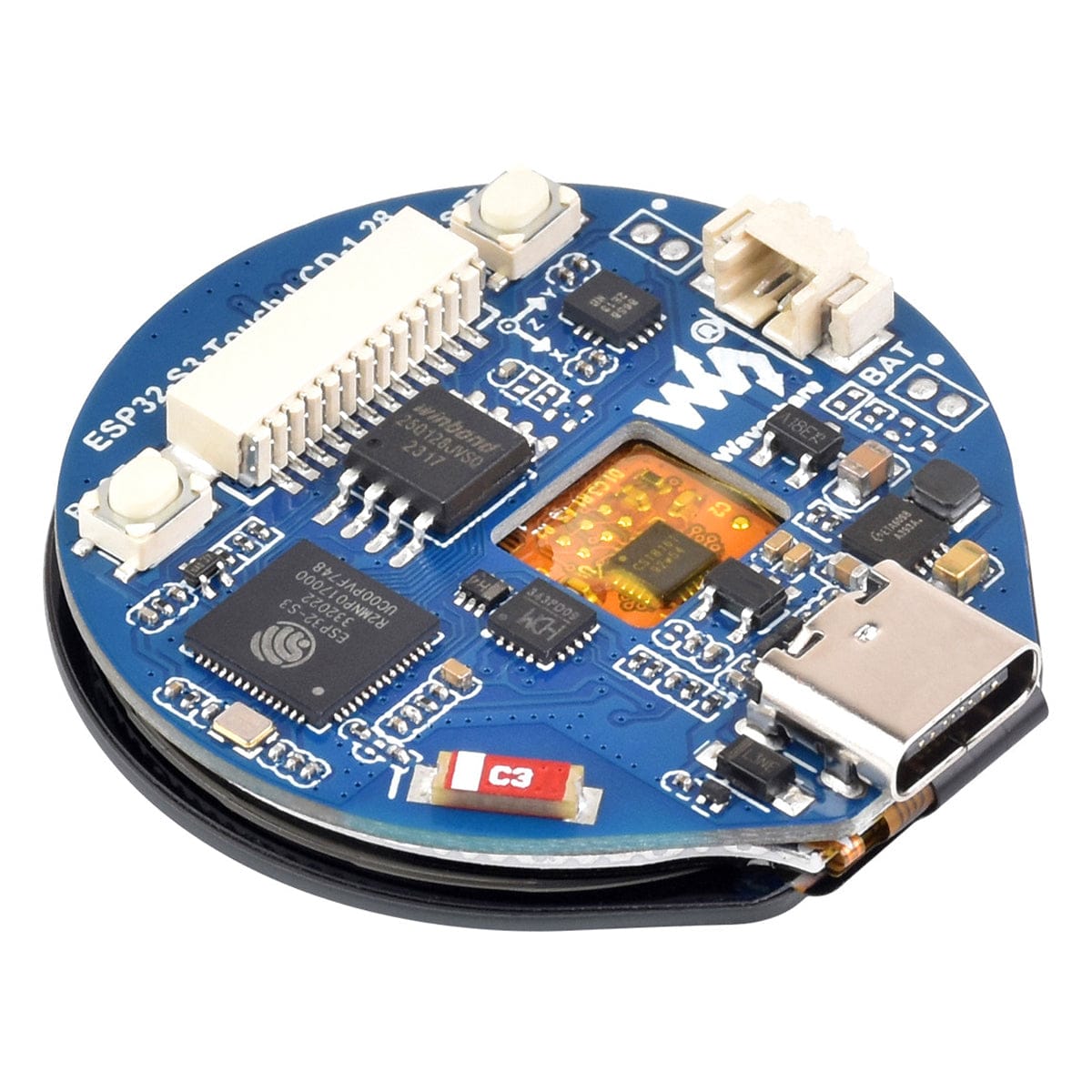 ESP32-S3 Development Board with 1.28" Round Touch LCD
