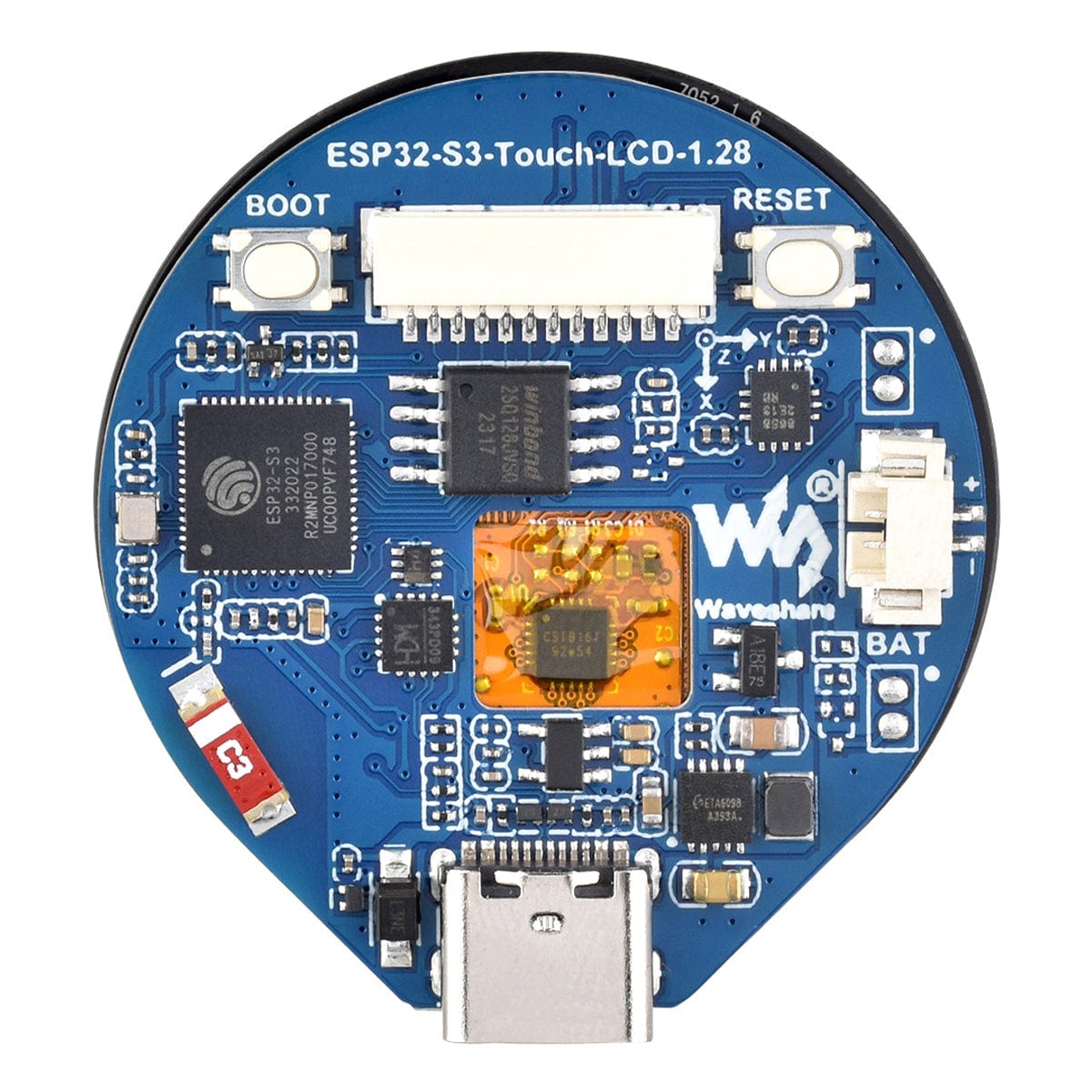 ESP32-S3 Development Board with 1.28" Round Touch LCD