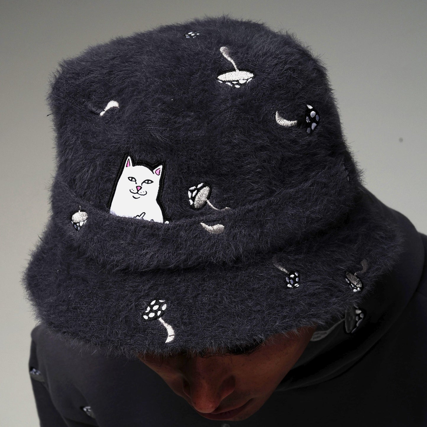 Lord Nermal Euphoria Sherpa Bucket Hat (Charcoal)