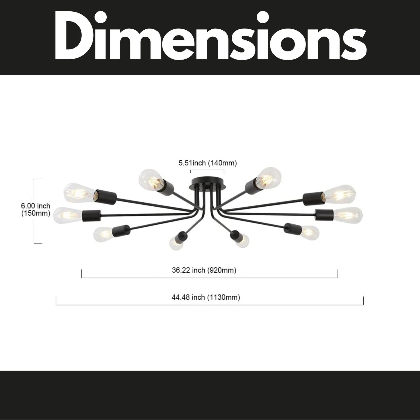 Everlasting 10-Light Semi-flush Mount Ceiling Light