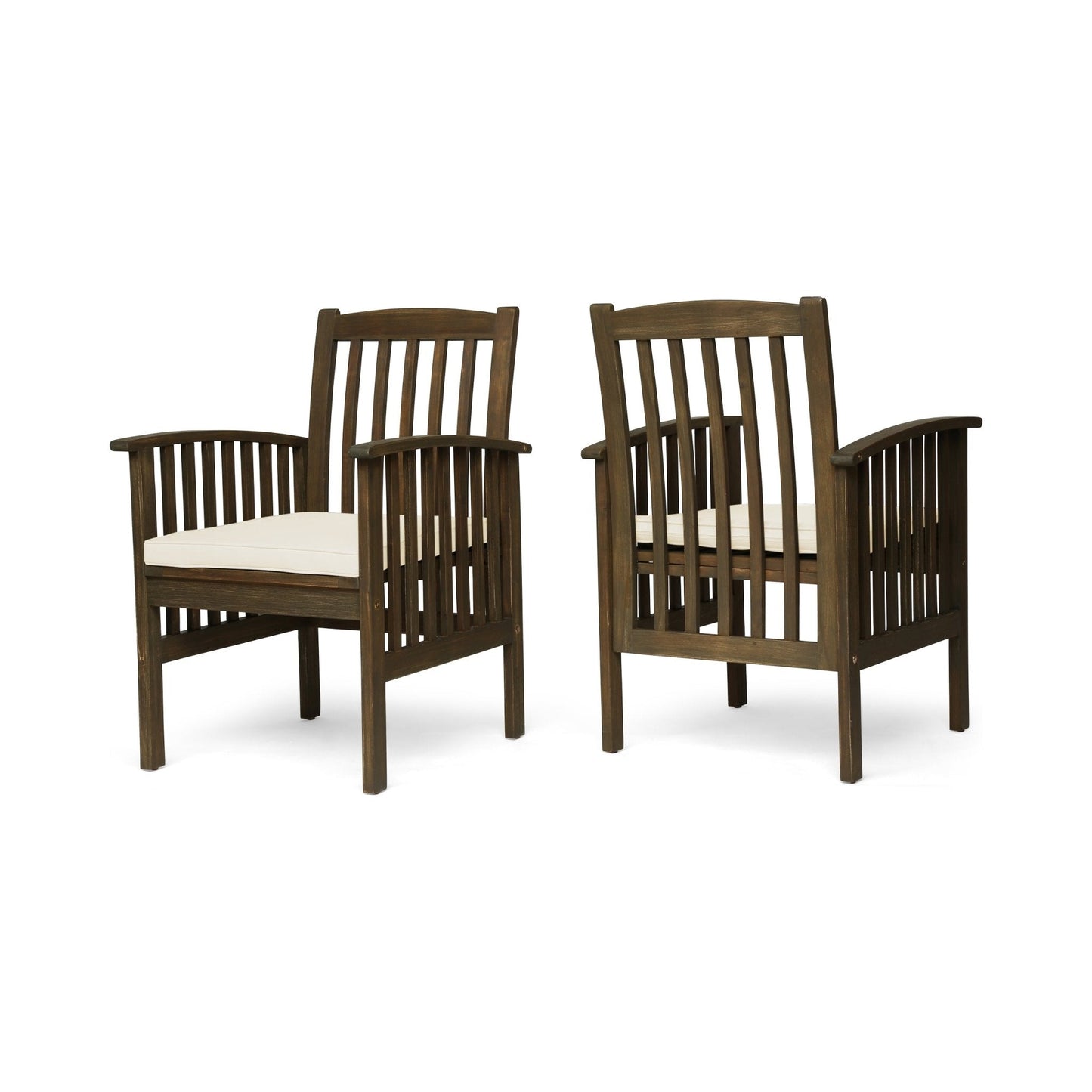 Evoke Dining Chair with Slat Design and Square Arm