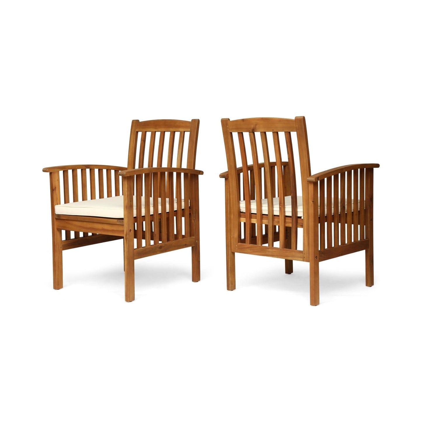 Evoke Dining Chair with Slat Design and Square Arm