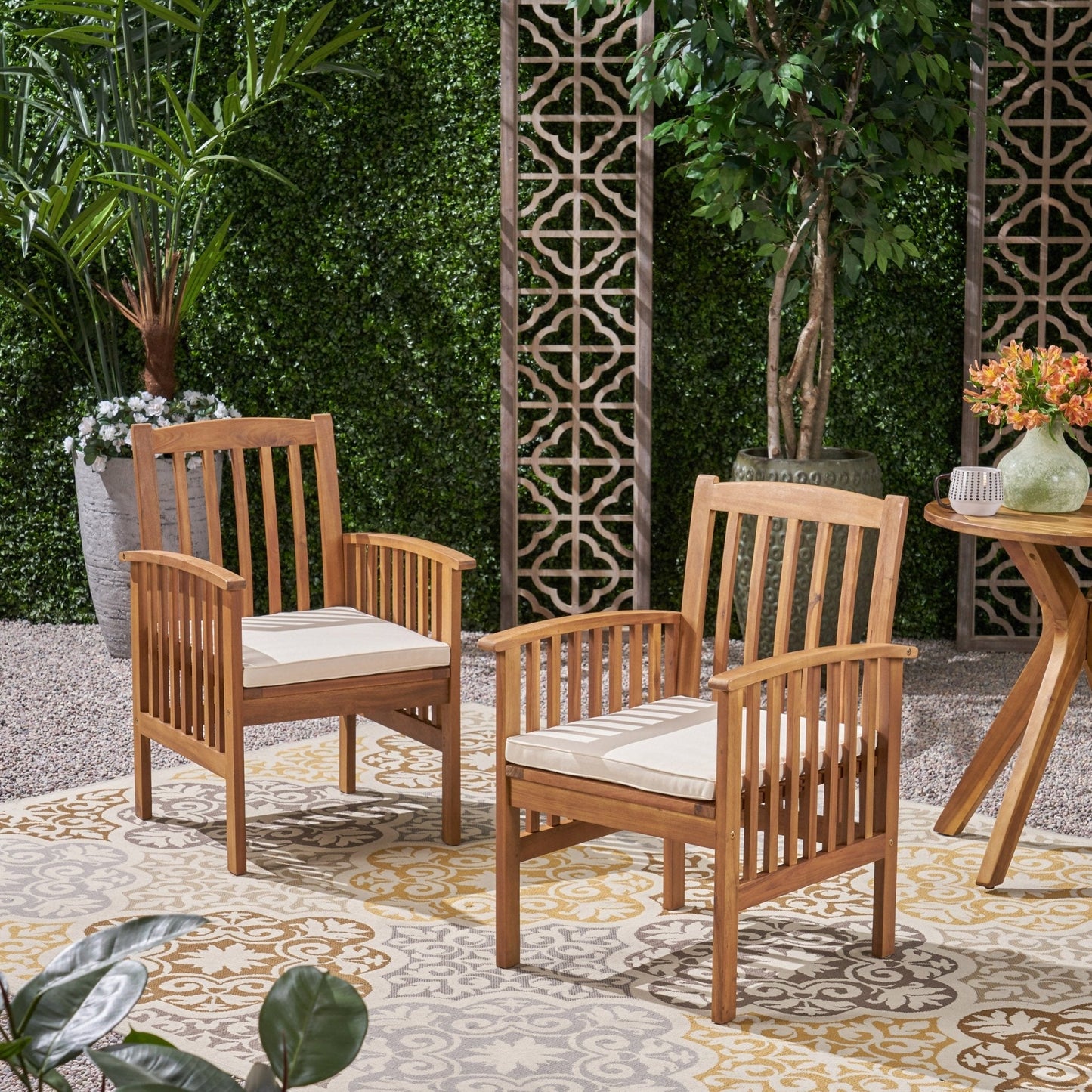 Evoke Dining Chair with Slat Design and Square Arm