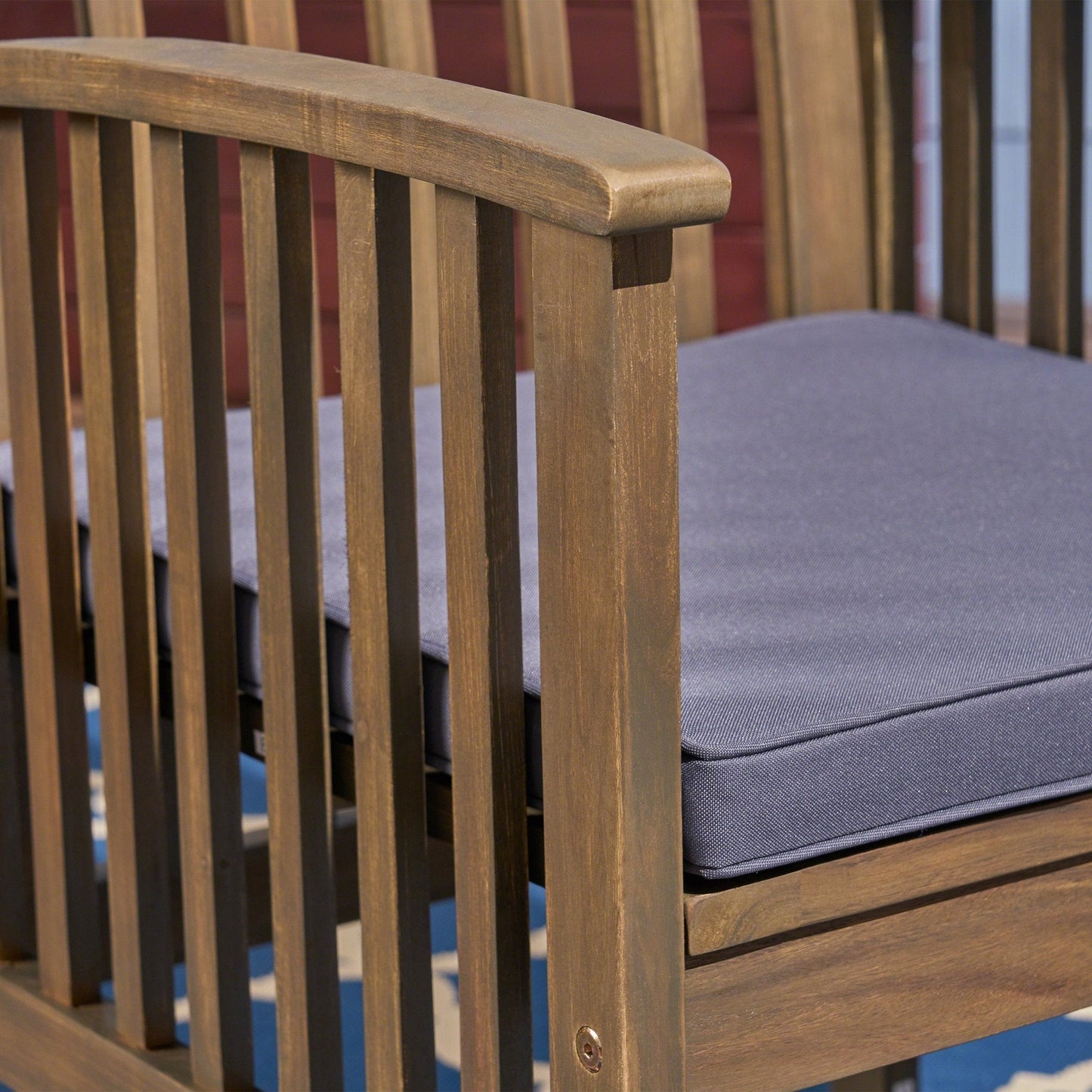 Evoke Dining Chair with Slat Design and Square Arm
