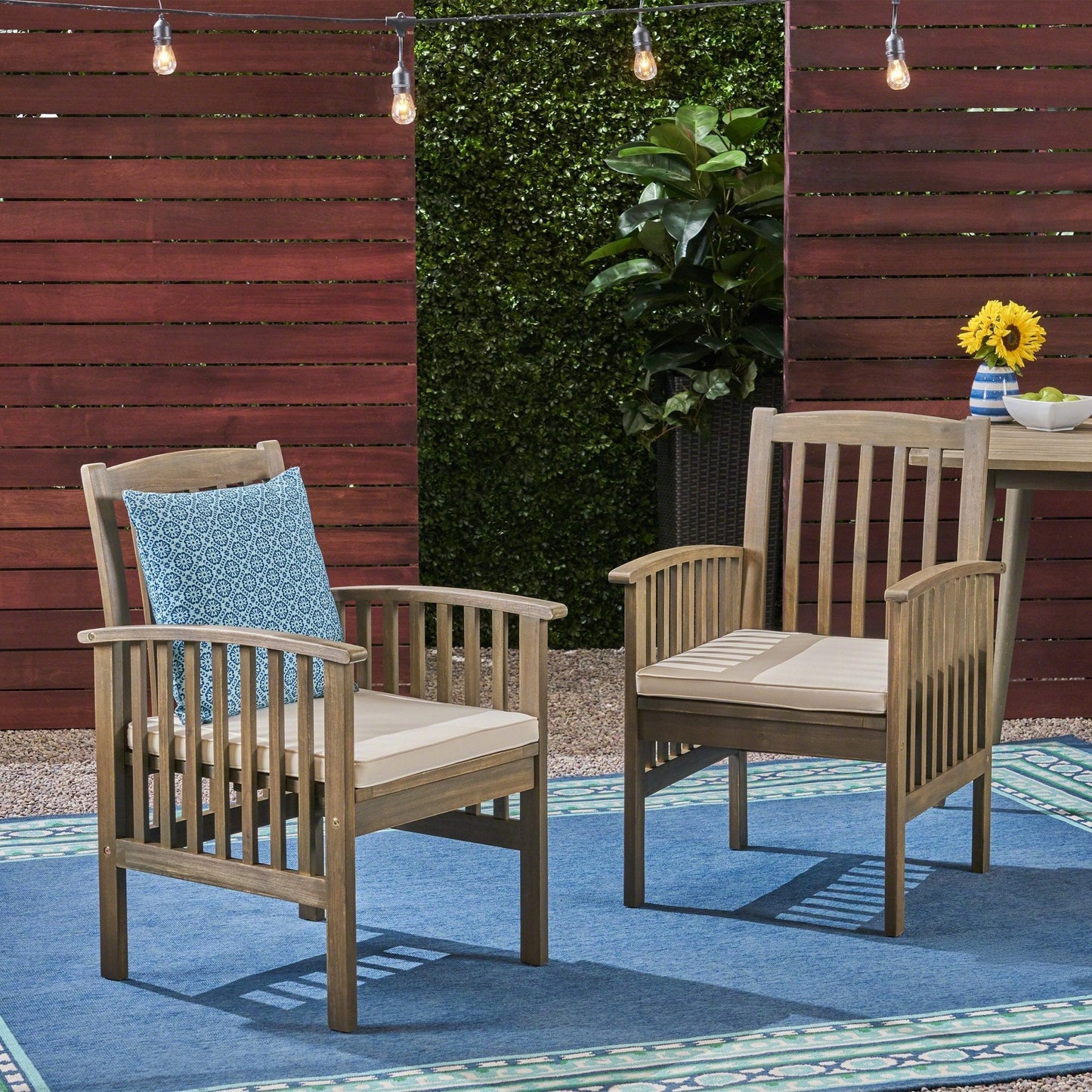 Evoke Dining Chair with Slat Design and Square Arm