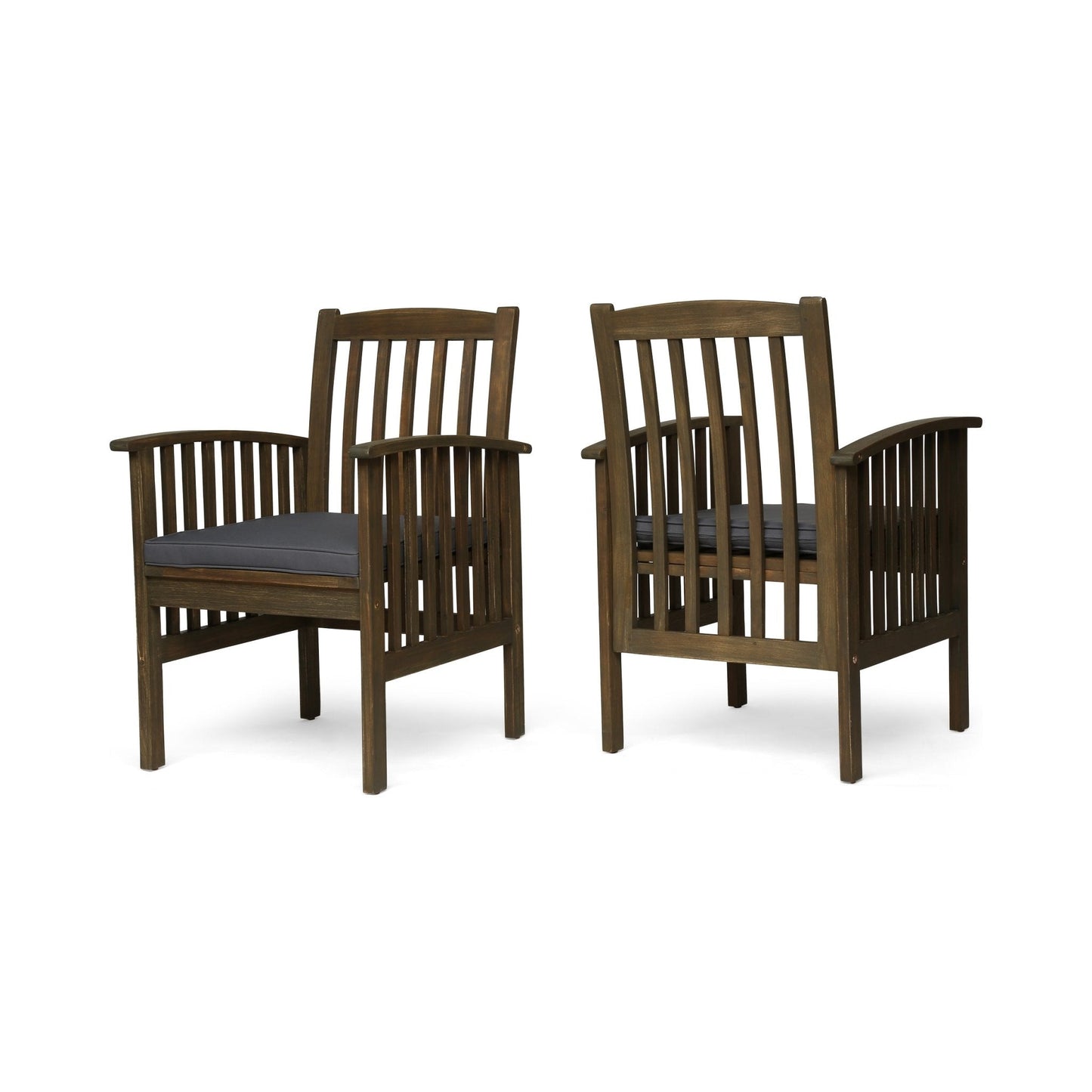 Evoke Dining Chair with Slat Design and Square Arm