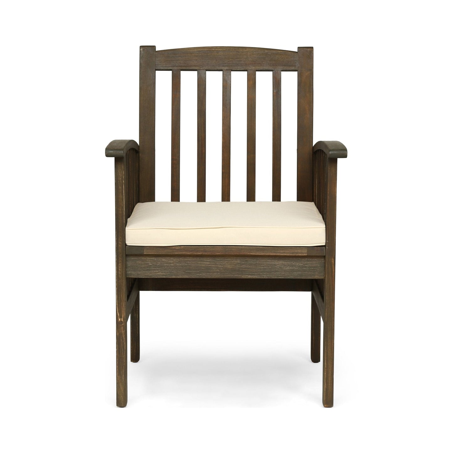 Evoke Dining Chair with Slat Design and Square Arm