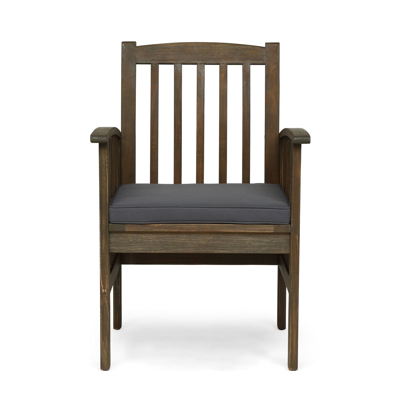 Evoke Dining Chair with Slat Design and Square Arm