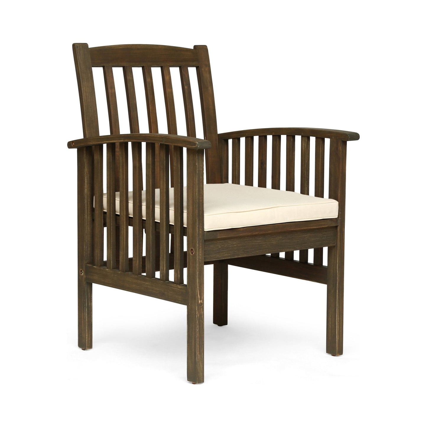 Evoke Dining Chair with Slat Design and Square Arm