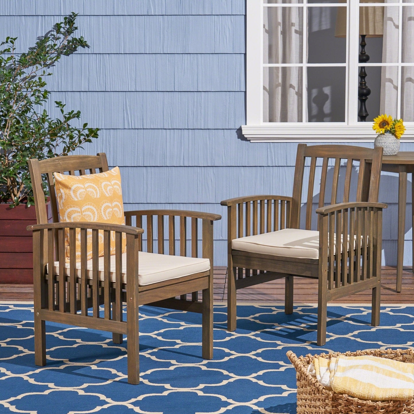 Evoke Dining Chair with Slat Design and Square Arm