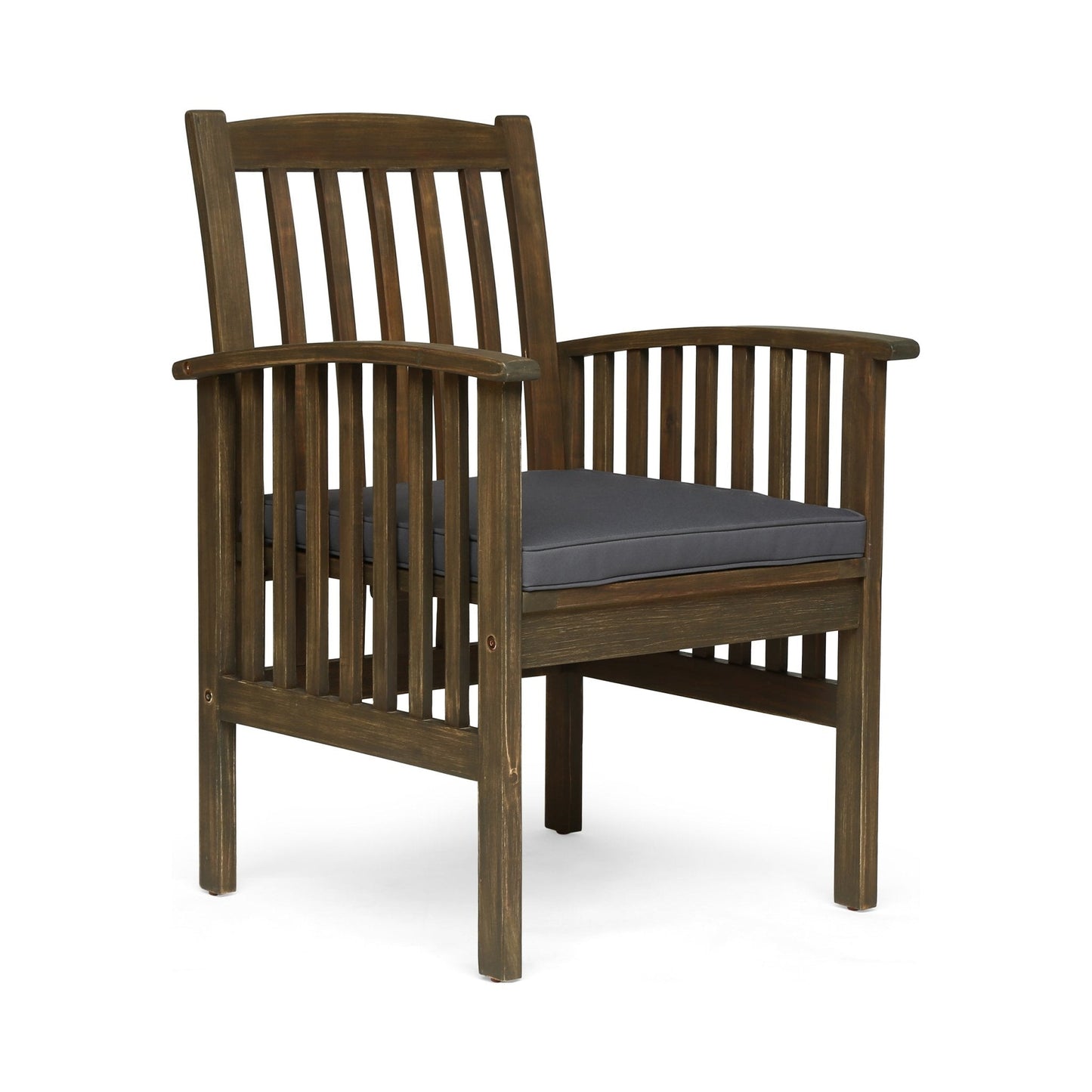 Evoke Dining Chair with Slat Design and Square Arm