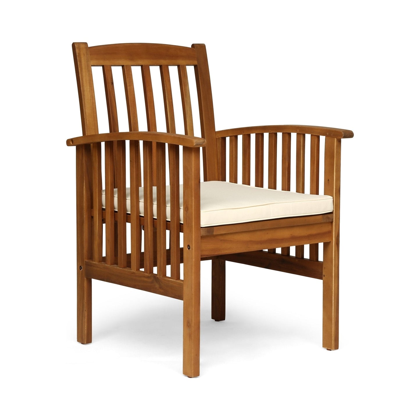 Evoke Dining Chair with Slat Design and Square Arm