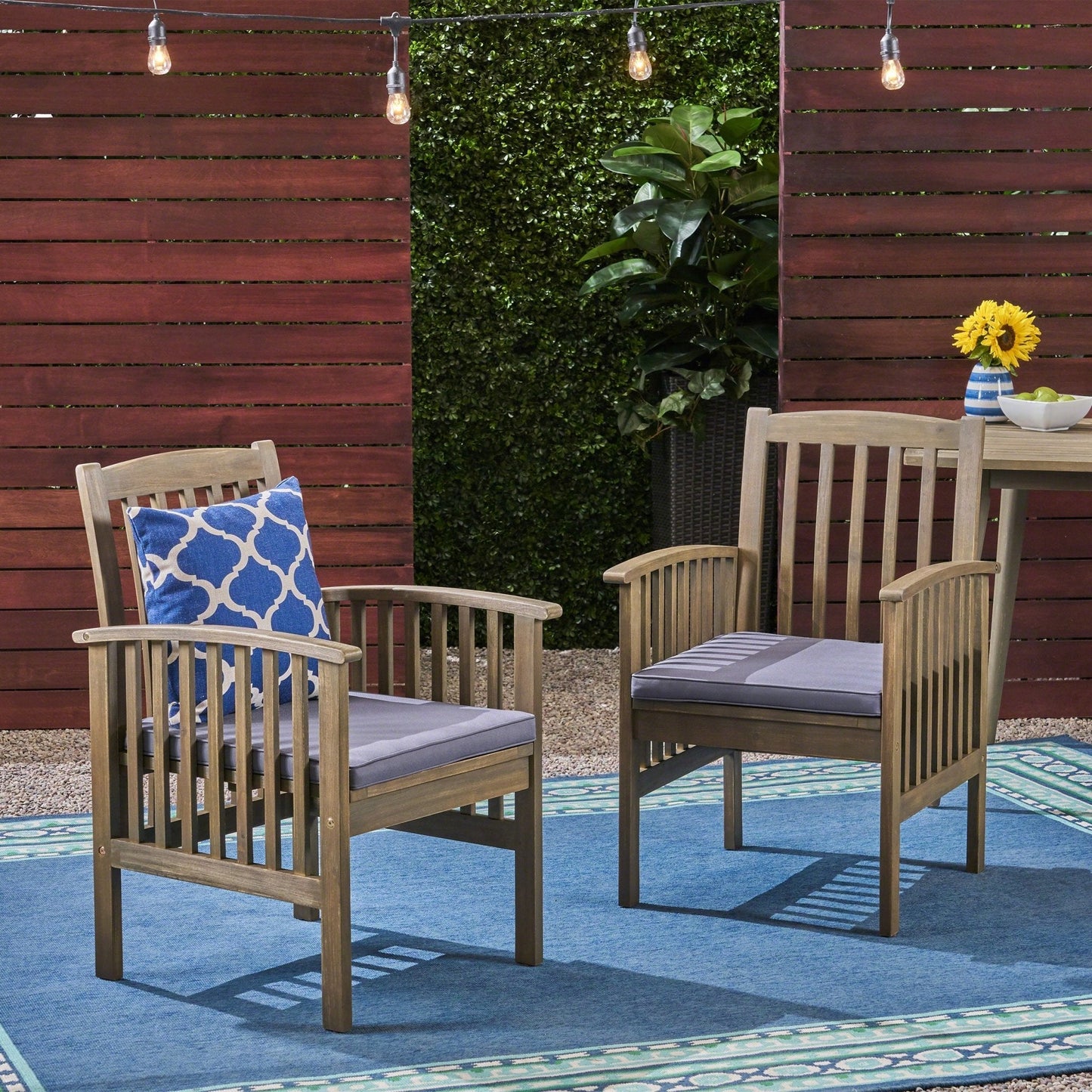 Evoke Dining Chair with Slat Design and Square Arm