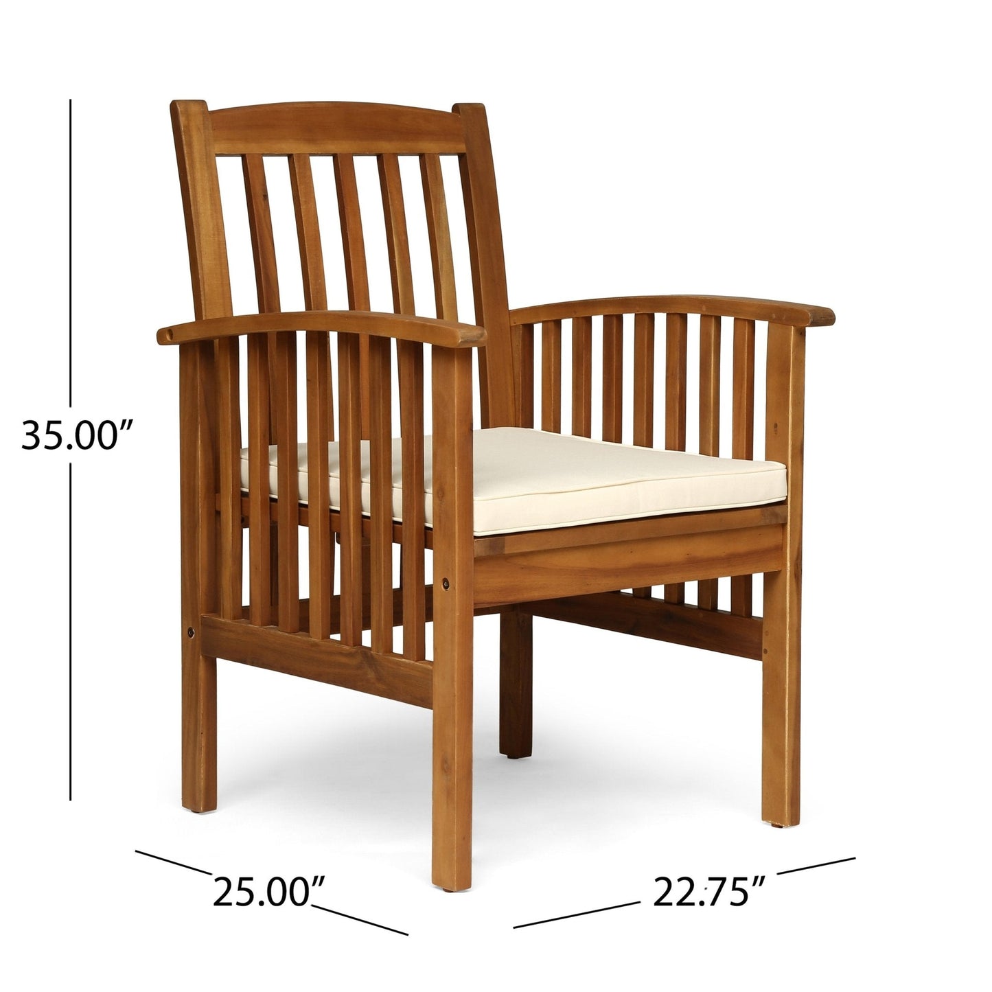 Evoke Dining Chair with Slat Design and Square Arm