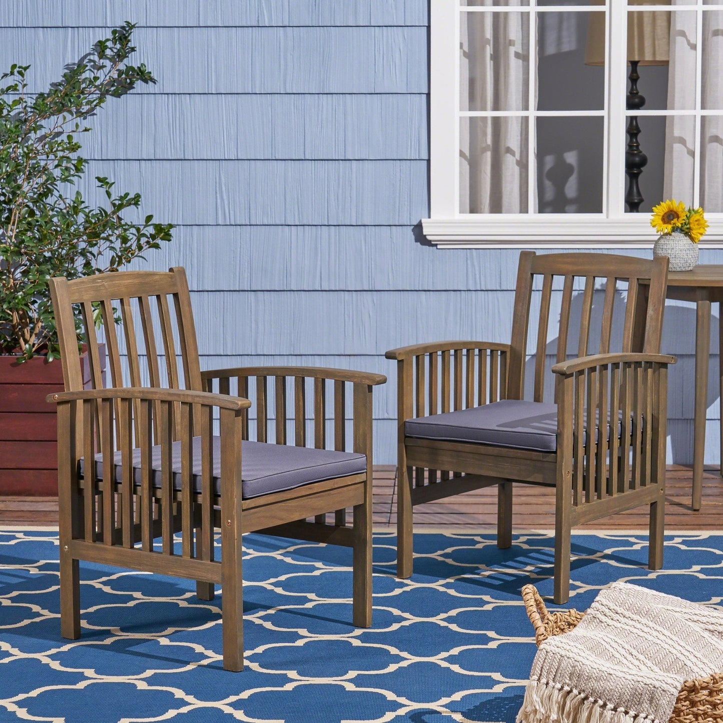 Evoke Dining Chair with Slat Design and Square Arm