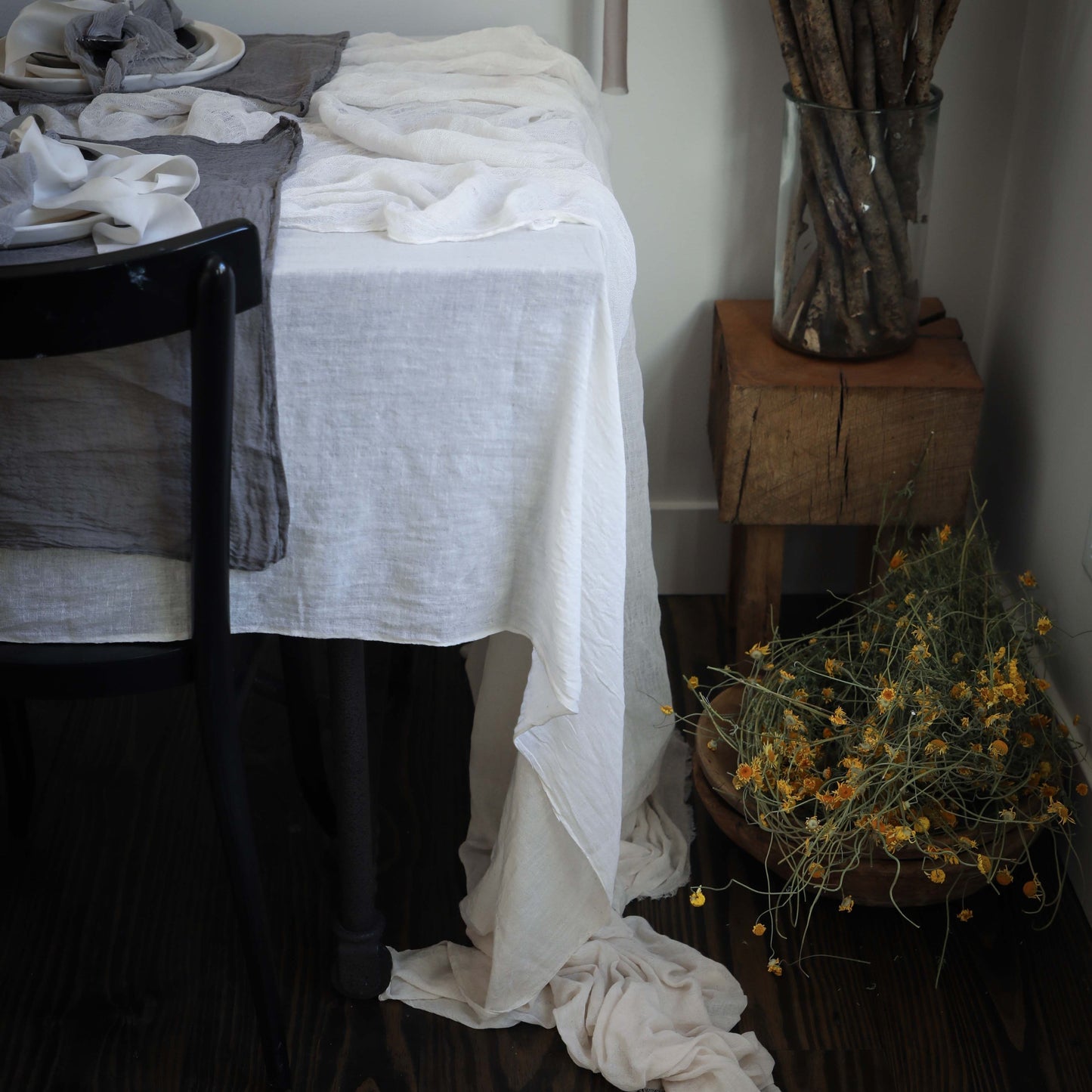 Antique White {Tight Weave Table Cover}