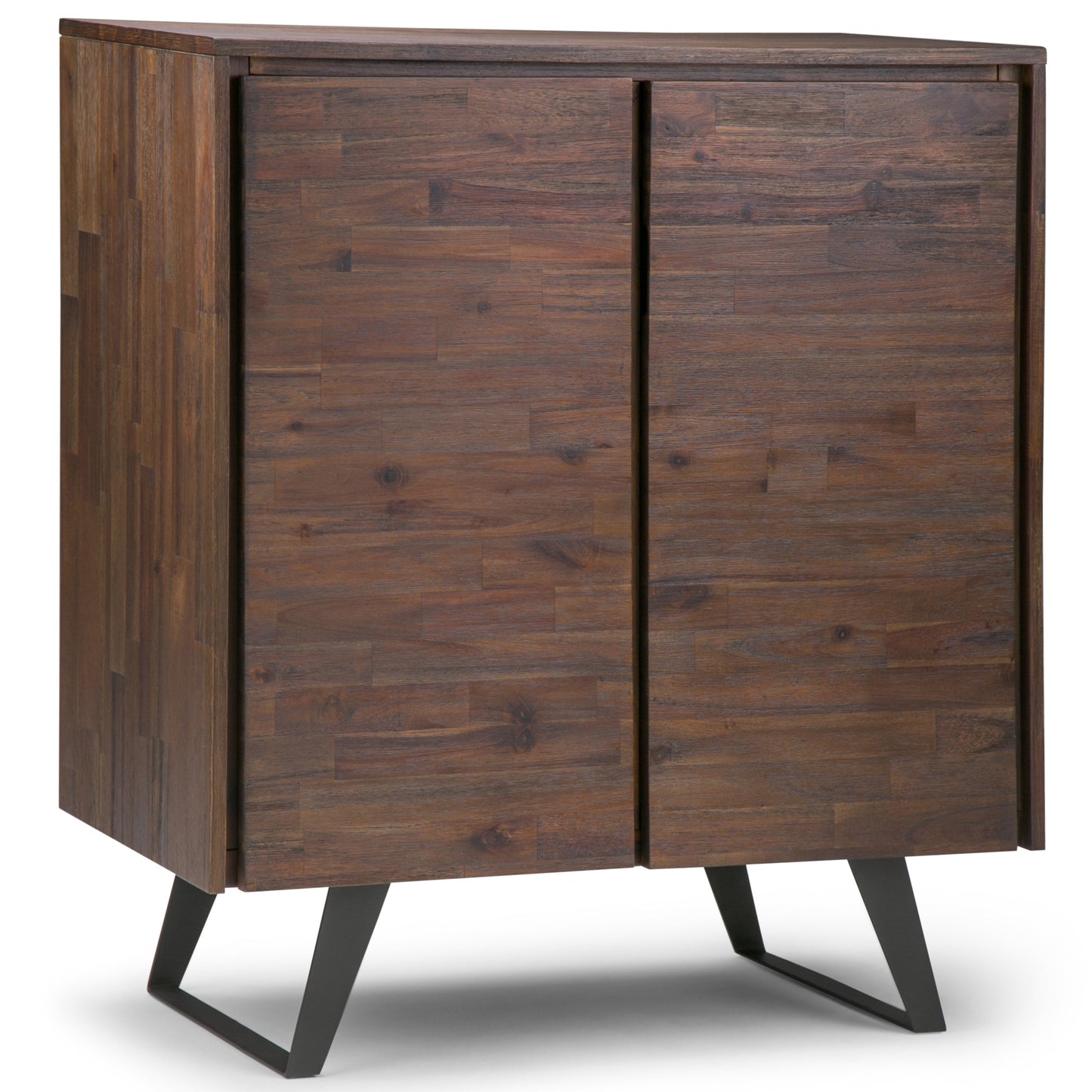 Passage 2-Door Storage Cabinet with 4 Adjustable Shelves and Metal Angled Legs