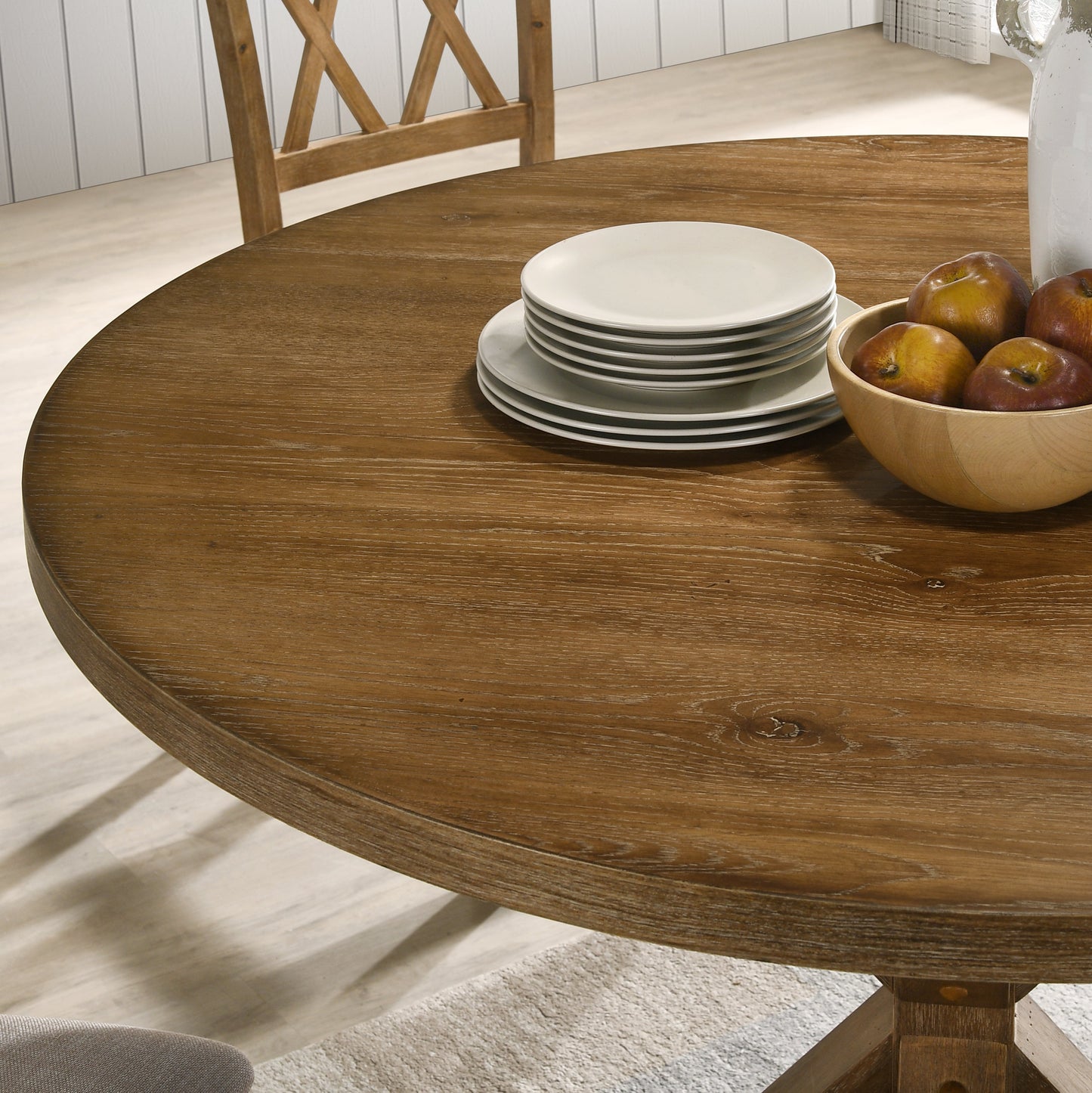 Cross-Buck Wood 5-Piece Counter Height Dining Set