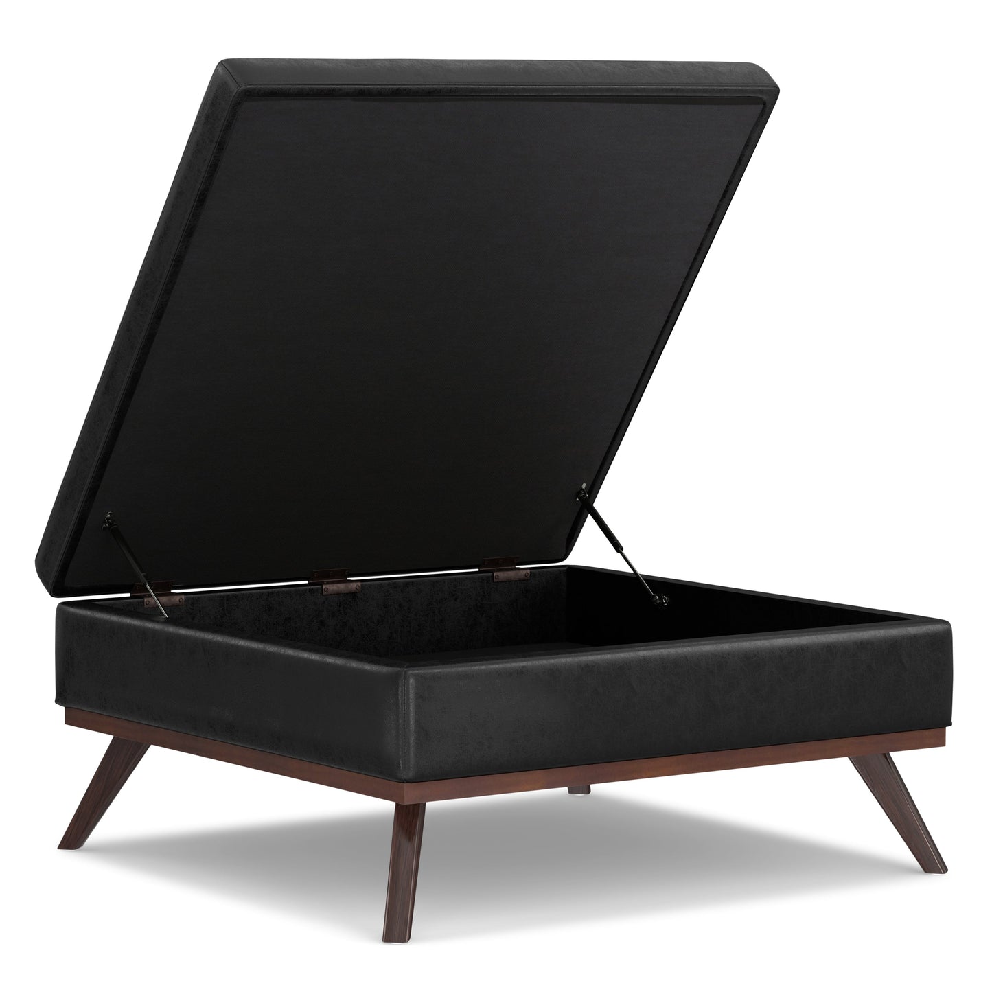 Venture 40"W Square Flip Top Ottoman with Wood Frame