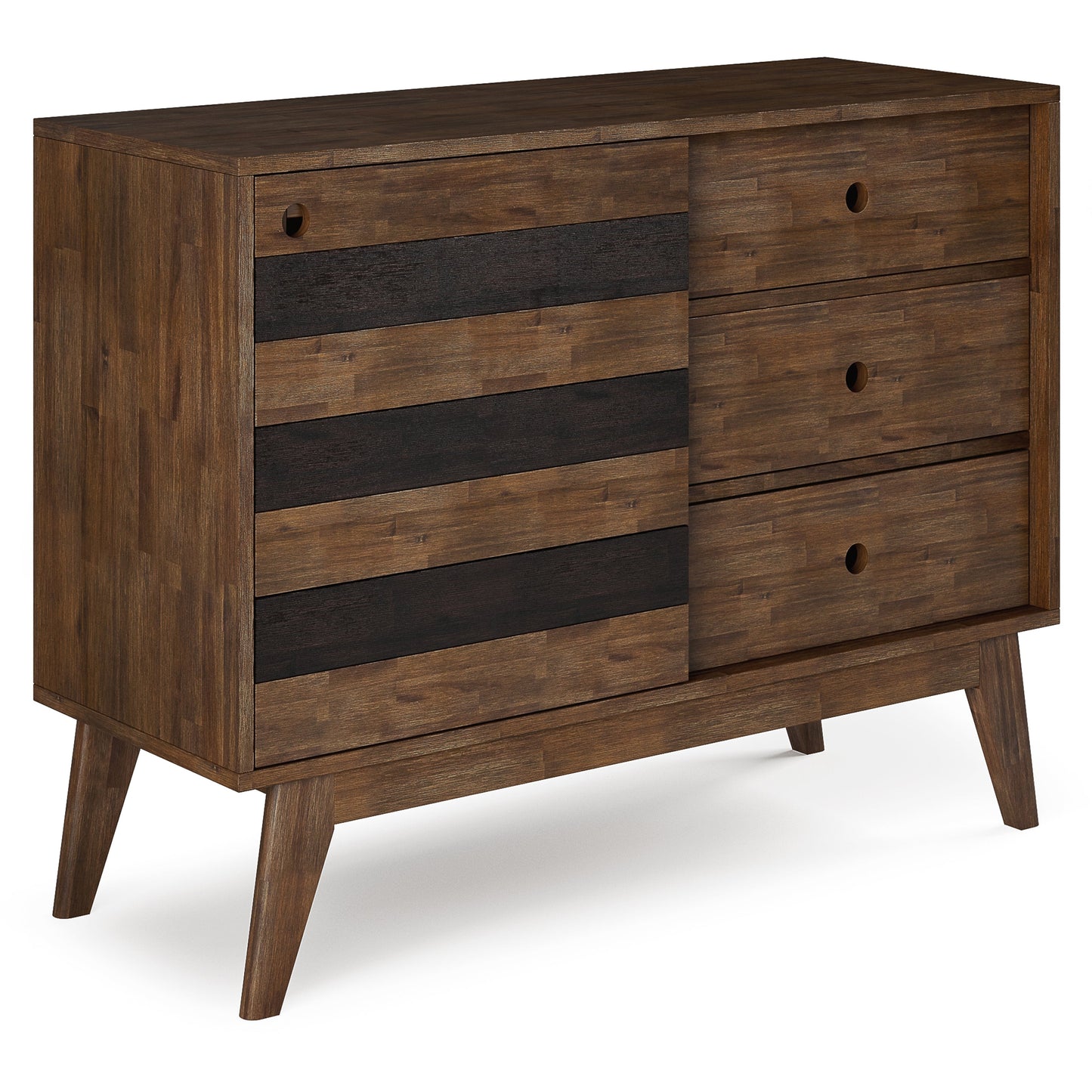 Storage Cabinet with Sliding Doors and 3 Drawers